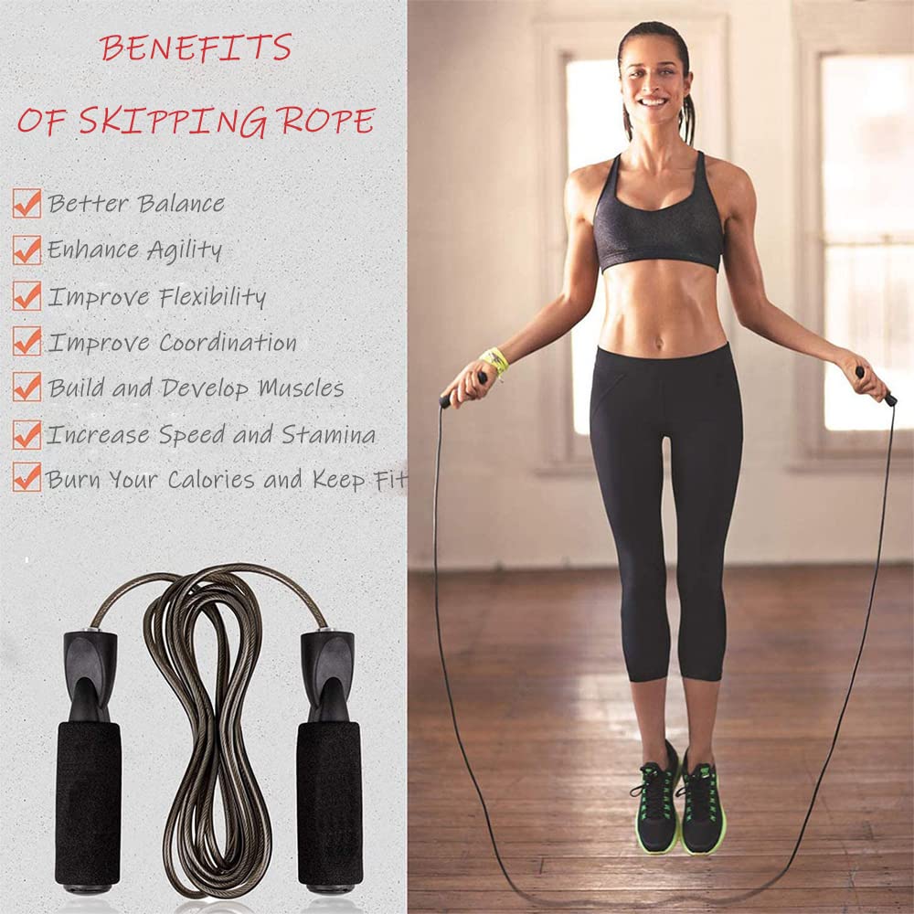 1 LB Weighted Jump Rope - Professional Adjustable Heavy Duty Skipping Rope for Boxing, CrossFit & Gym Workouts with Storage Bag | Ideal for Men & Women to Build Endurance & Strength Training