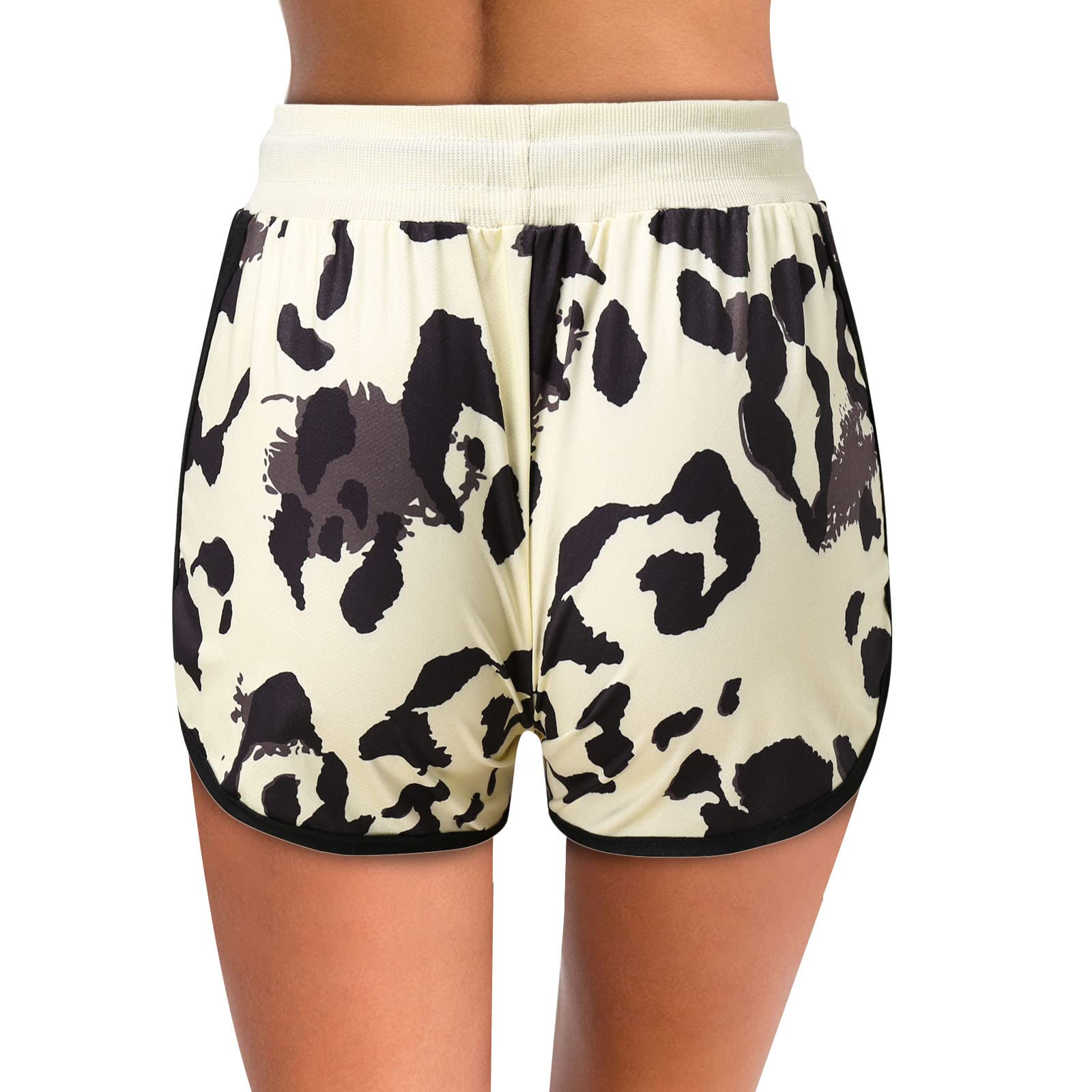 MAYW Women's Soft High Waist Casual Shorts with Pockets - Loose Pleated Printed Lounge Pants for Workout, Yoga & Plus Size Comfort | Perfect for Home, Gym & Outdoor Activities