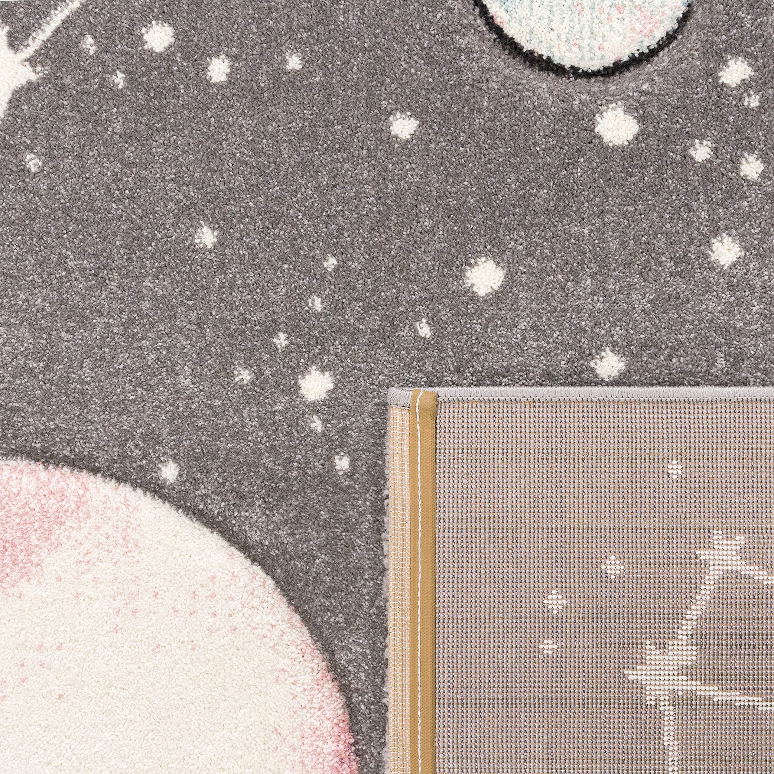 Paco Home Kids Play Rug - Galaxy & Stars Design for Children's Room, Soft & Safe Non-Slip Area Rug, 4'7