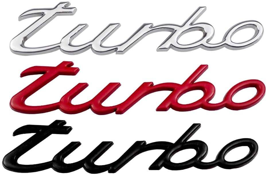 High-Quality Metal Turbo Emblem Badge - Chrome Plated Front & Rear Car Sticker - Perfect for Vehicle Customization & Performance Car Decoration