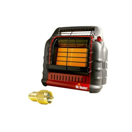 Mr. Heater Portable Big Buddy Propane Heater with Tank Refill Adapter - Indoor/Outdoor Heating for Camping, Garage, Workshop & Emergency Use (2-Piece Bundle)