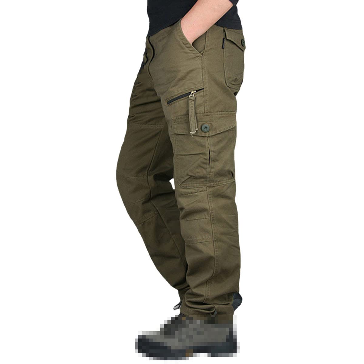 **Roquorl Men's Tactical Cargo Pants - Military Style Multi-Pocket Straight Leg Casual Long Pants for Outdoor, Hiking, and Workwear**
