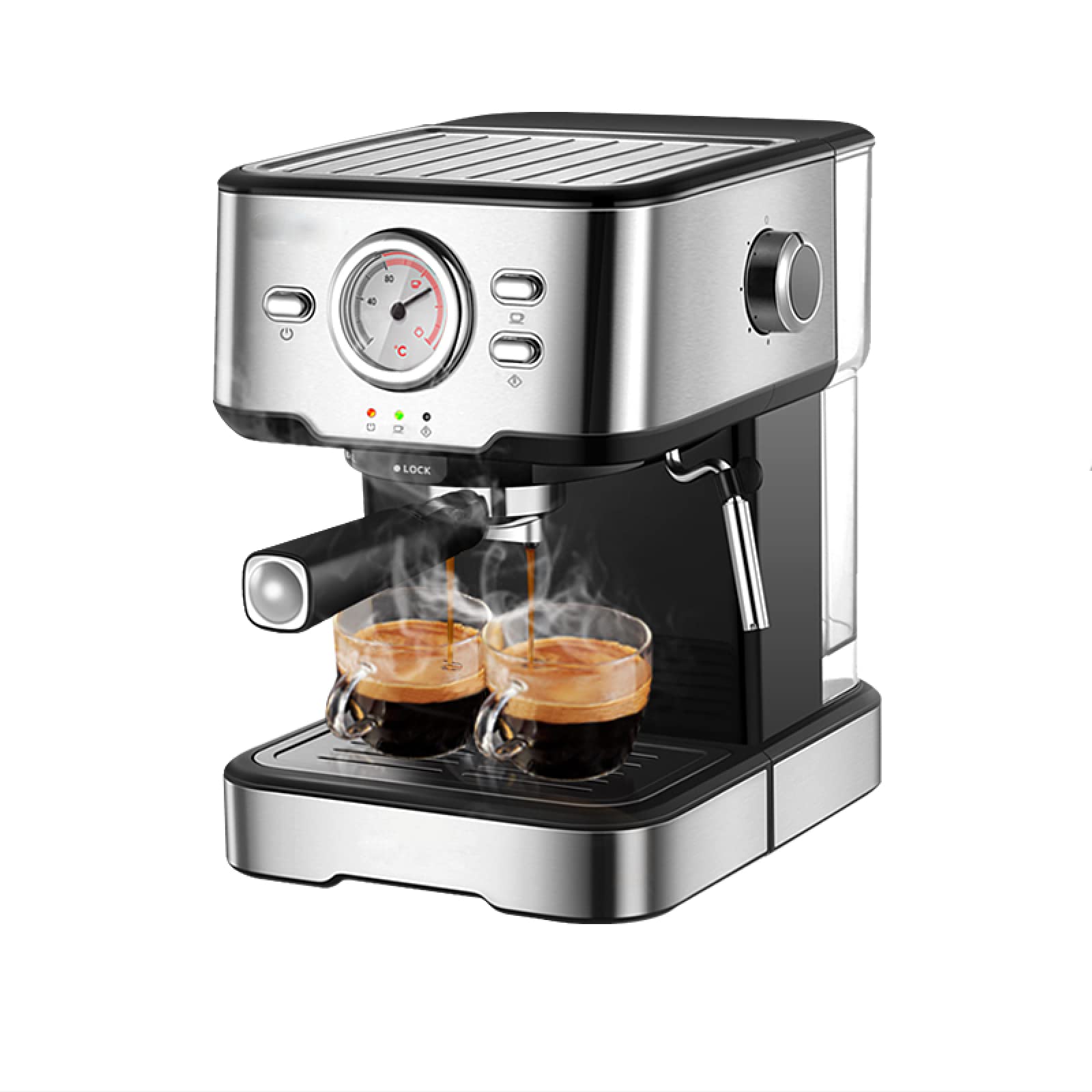 Premium Italian Espresso & Drip Coffee Maker with Built-in Grinder & Milk Frother - Commercial Grade Cappuccino Machine for Home/Office Use - Perfect for Coffee Lovers & Entertaining Guests