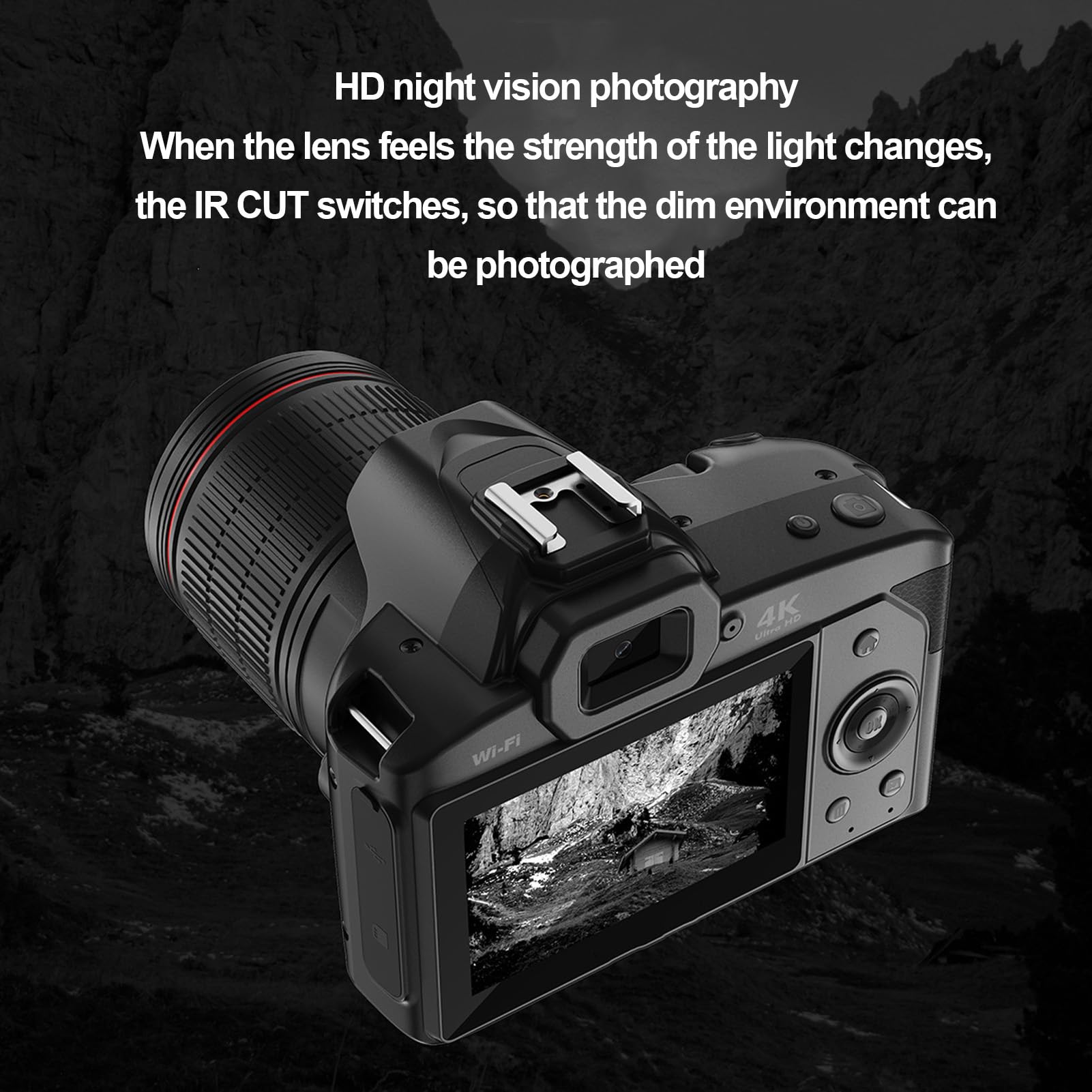 4K Digital Camera 64MP with 16x Zoom & Night Vision - Dual Lens Camcorder for Beginners, Includes 32GB Memory Card - Perfect for Travel Photography, Vlogging & Low Light Shooting