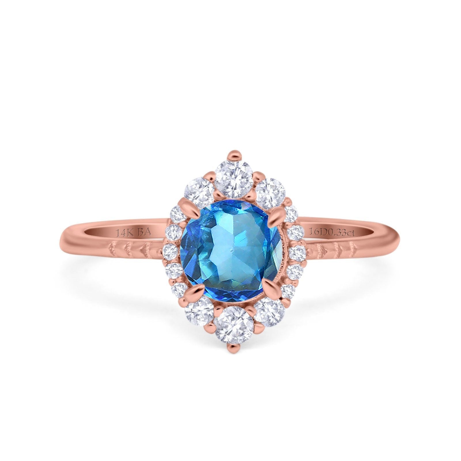 **14K Gold 1.61ct Halo Vintage Round 7mm G SI Diamond Engagement Wedding Ring for Women – Perfect for Proposals, Anniversaries & Bridal Jewelry**