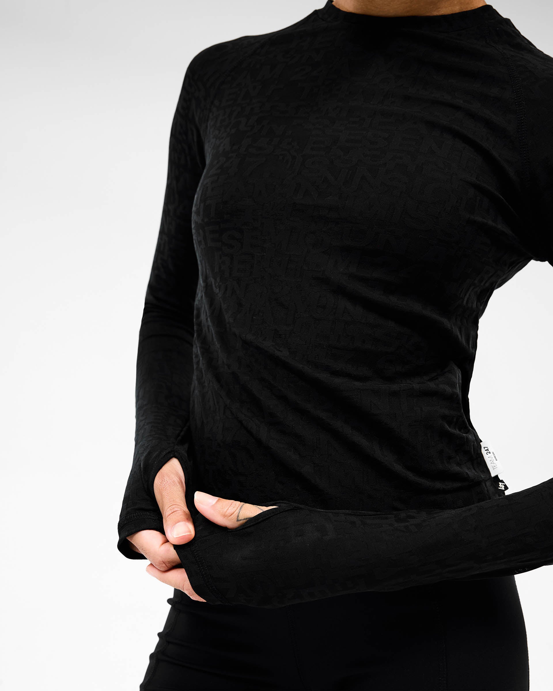 247 Performance Burnout Long Sleeve Shirt for Men - Black Workout & Gym Shirt - Moisture Wicking & Breathable for Running, Training & Fitness