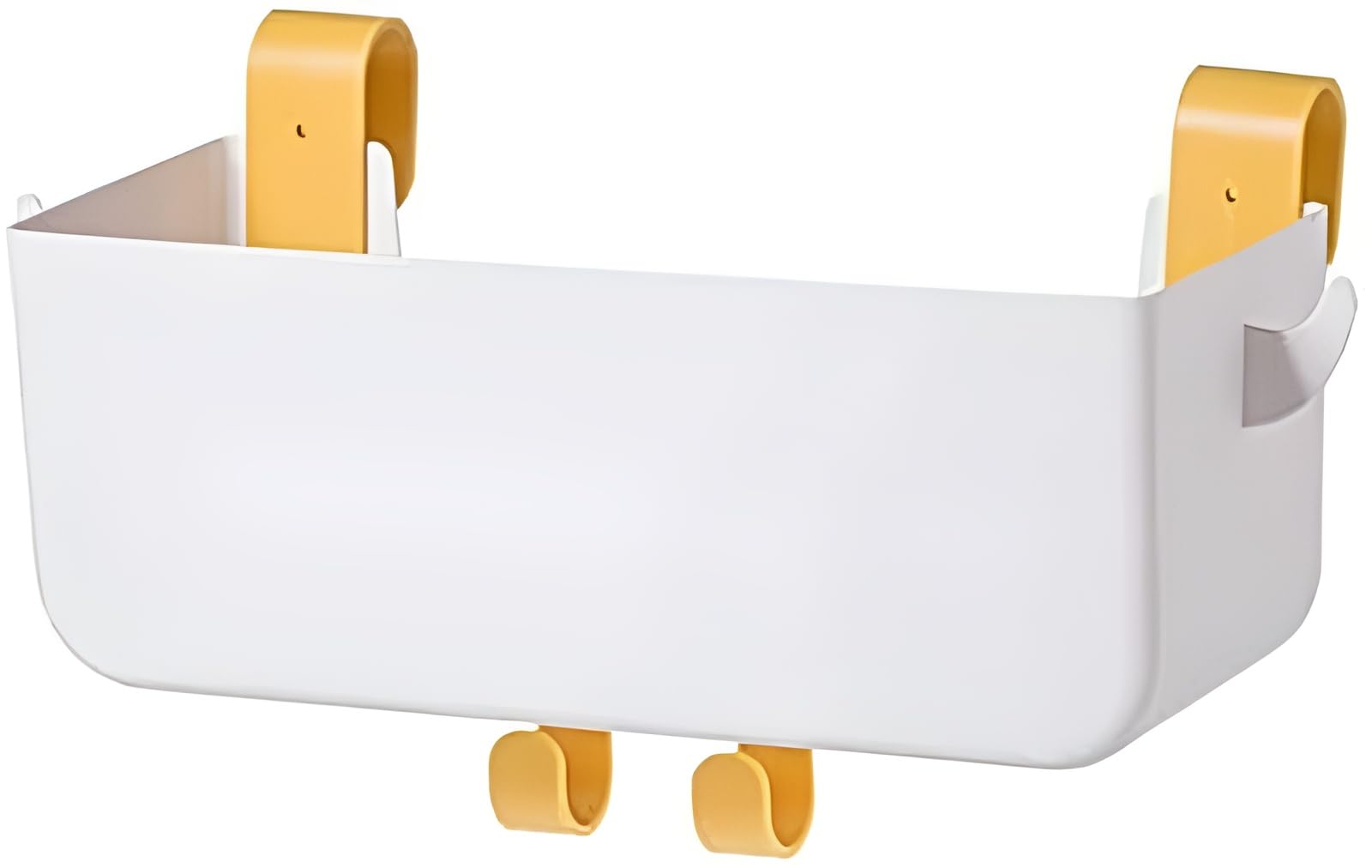 White Plastic Bunk Bed Shelf with Hooks | Top Bunk Organizer for Kids | Bedside Storage Solution for Bunk Beds | Perfect for Books, Toys & Nighttime Essentials