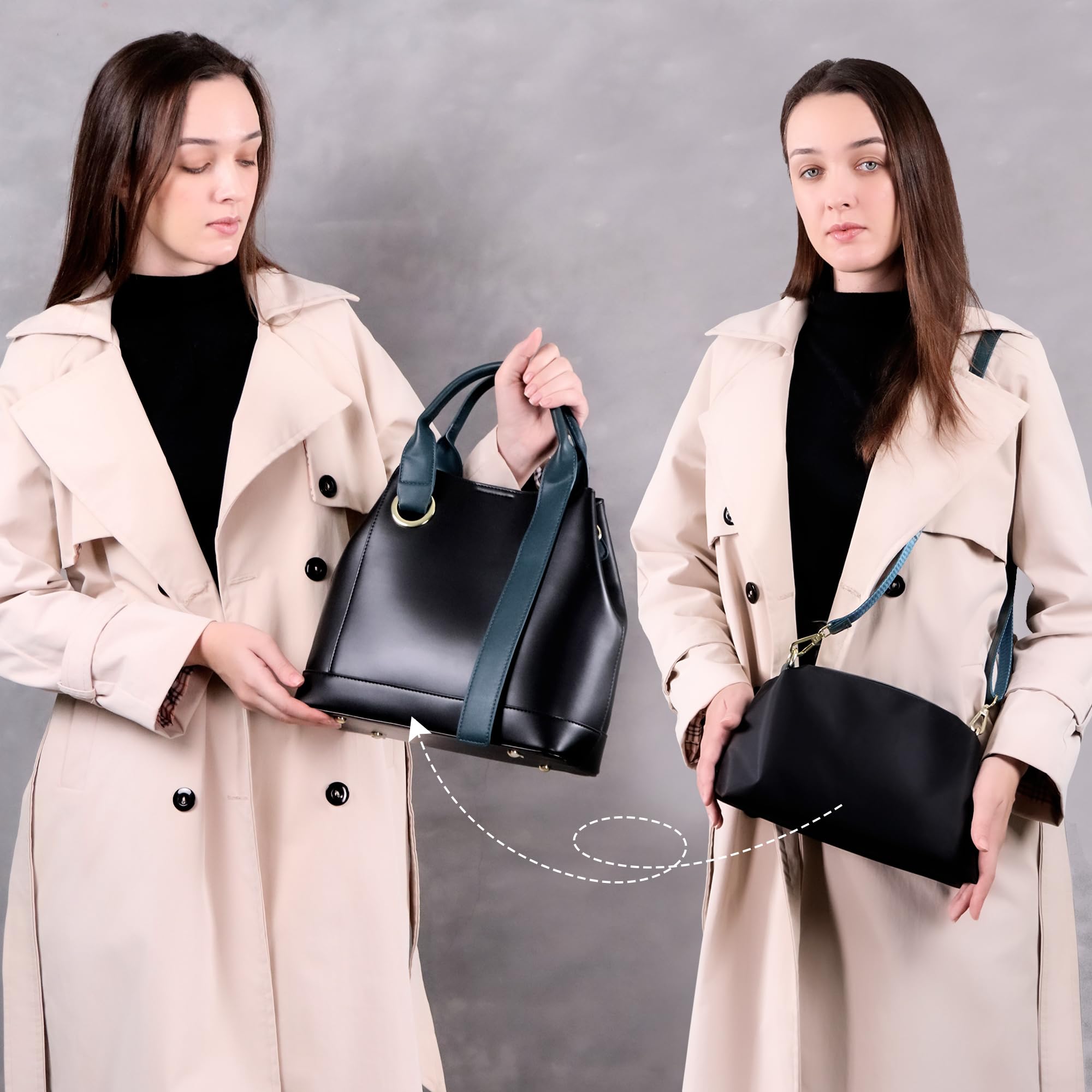 Luxury Vegan Leather Tote Bag for Women - Large Crossbody Handbag Purse - Designer Women's Bags for Work, Travel & Everyday Use