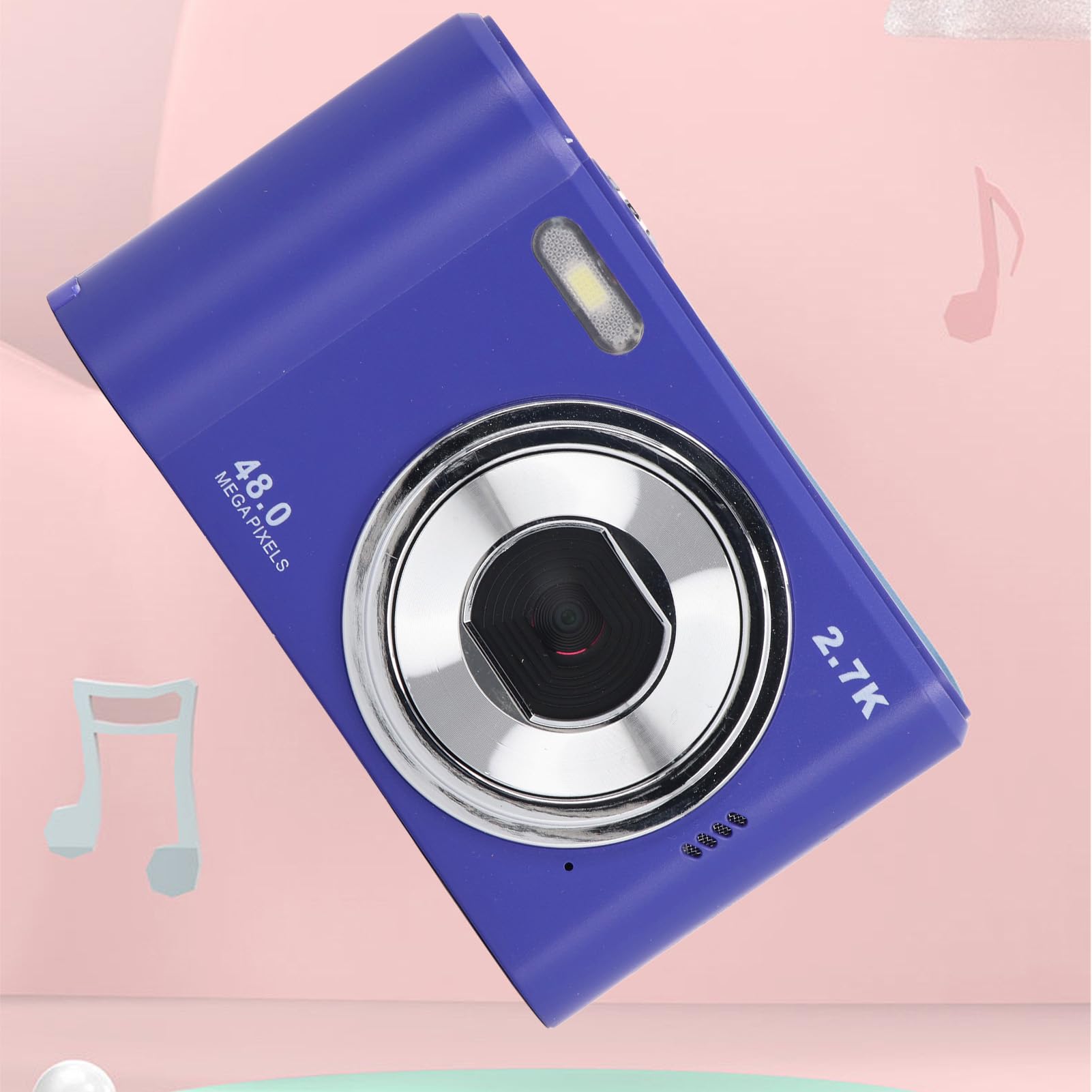 HD 1080P Vlogging Camera with Auto Rechargeable Battery, 44MP Digital Camera for Kids & Beginners, 2.4inch IPS Screen with Flash (Blue) - Perfect for YouTube Videos, Travel Vlogging & Family Moments