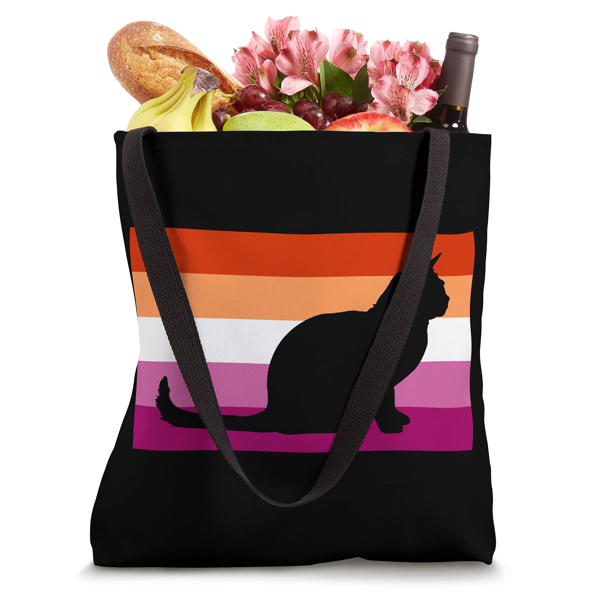Stylish LGBTQ+ Pride Tote Bag with Cute Rescue Cat Design - Perfect for Shopping, Beach, and Pride Events