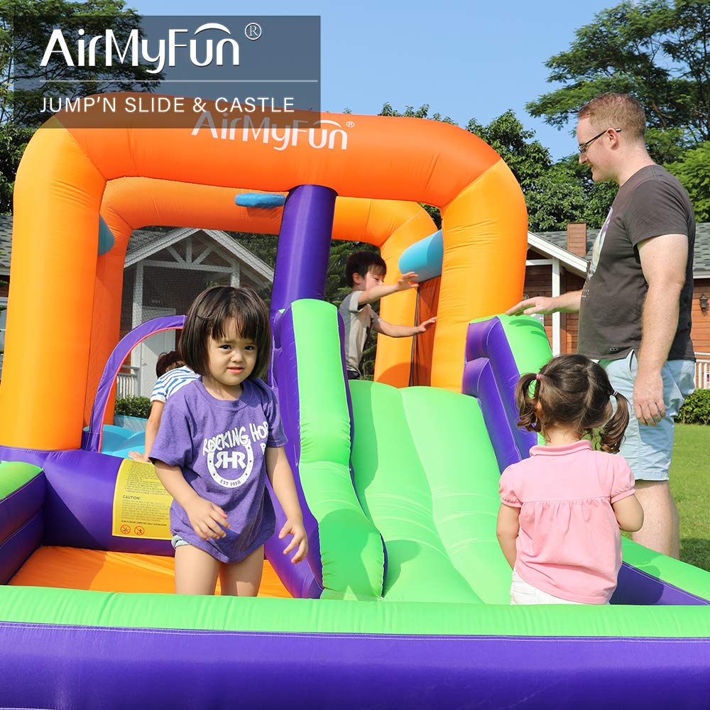 **AirMyFun Inflatable Bounce House with Slide & Ball Pit for Kids Ages 5-12 – Outdoor Garden Play, Birthday Parties & Backyard Fun**