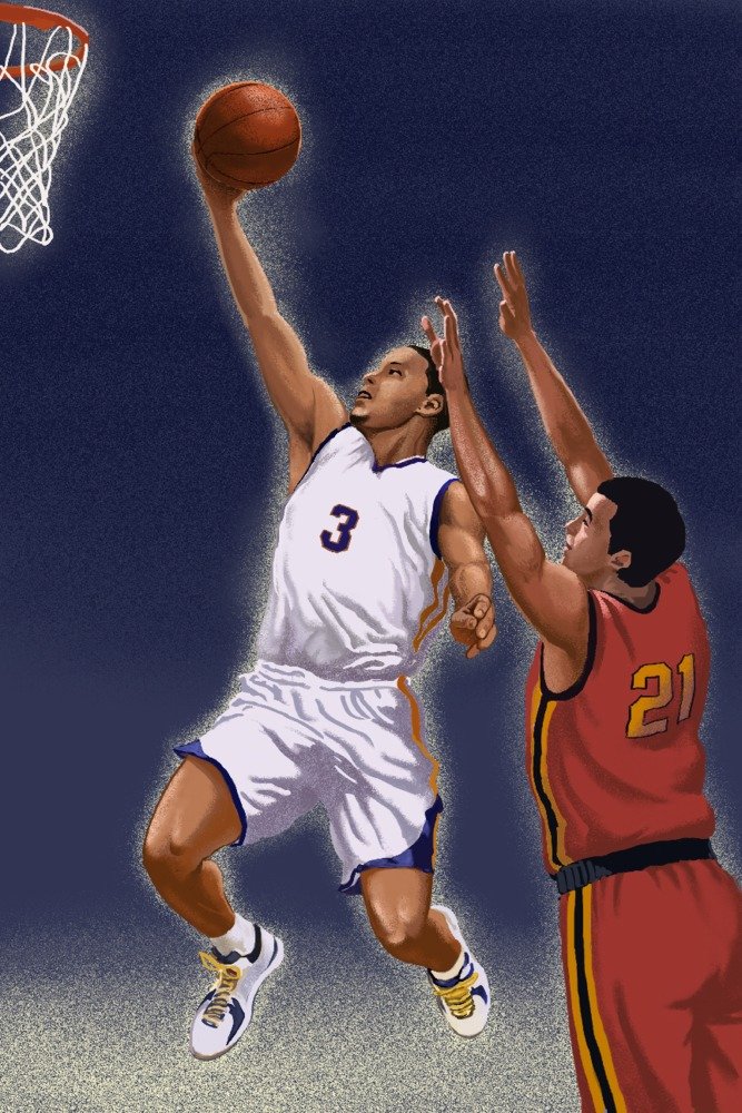 16x24 Basketball Player Metal Wall Art - High-Quality Aluminum Decor for Sports Fans - Perfect for Home, Office, or Man Cave Decorations