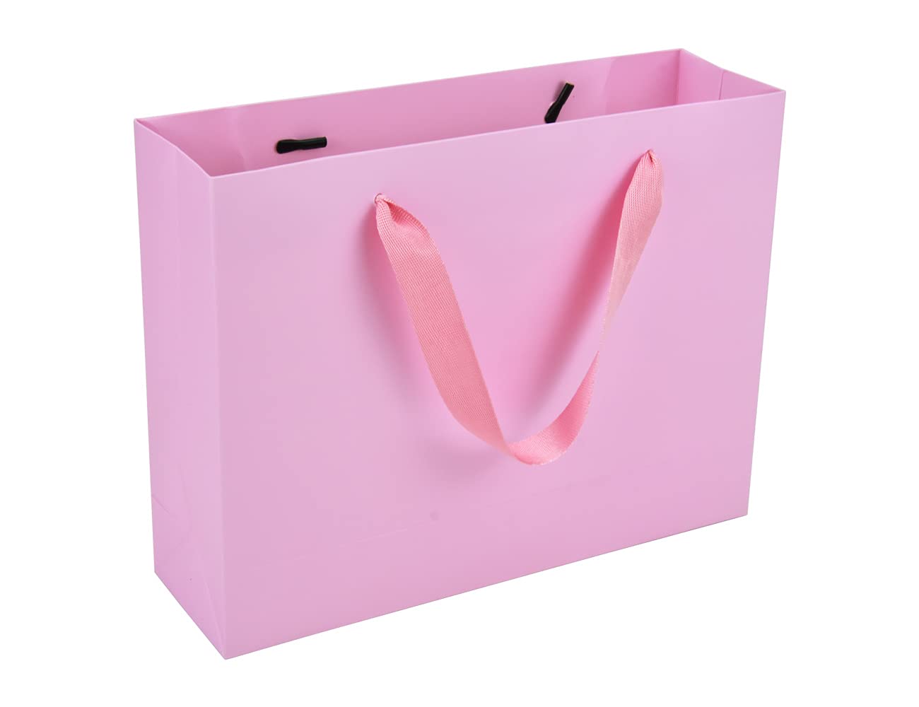 HUAPRINK Pink Paper Gift Bags with Ribbon Handles - 20Pcs 10.6x8.3x3.1 Inch - Elegant Shopping Bags for Retail, Wedding Favors, Party Decor & Merchandise Packaging - Perfect for Birthday, Bridal Shower & Baby Shower Gifts