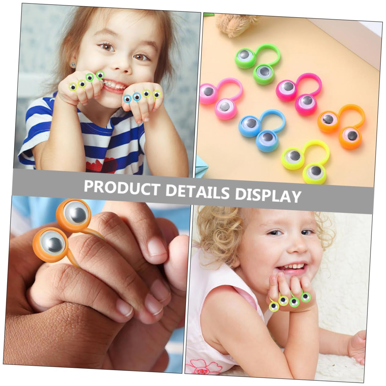Gogogmee 36-Piece Large Eye Rings - Fun Finger Puppet Toy with Moving Eyes, Interactive Party Favor for Kids & Adults - Perfect for Storytelling, Classroom Activities & Birthday Party Games