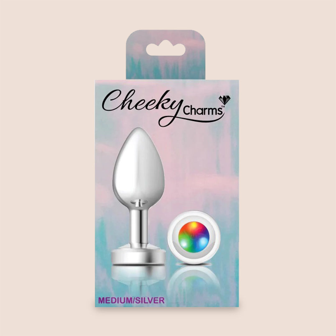 Cheeky Charms Silver Light Up Plug - Lightweight Metal Booty Jewelry for Women | Glow in the Dark Body Jewelry for Parties, Raves & Festivals