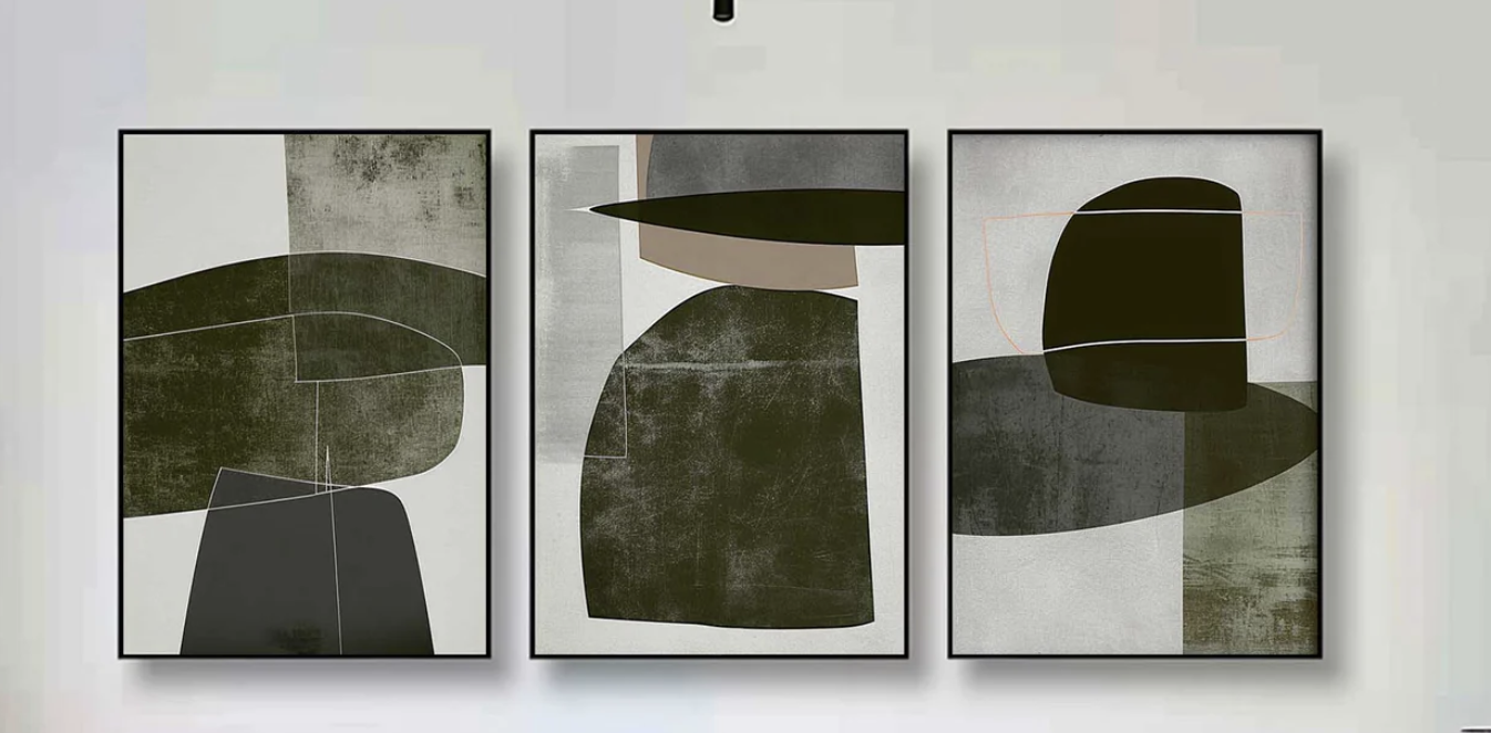 Custom Abstract Painting Set of 3 for Wall Decor - Handmade Canvas Art for Living Room, Bedroom & Office - Modern Home Decor Gift Idea