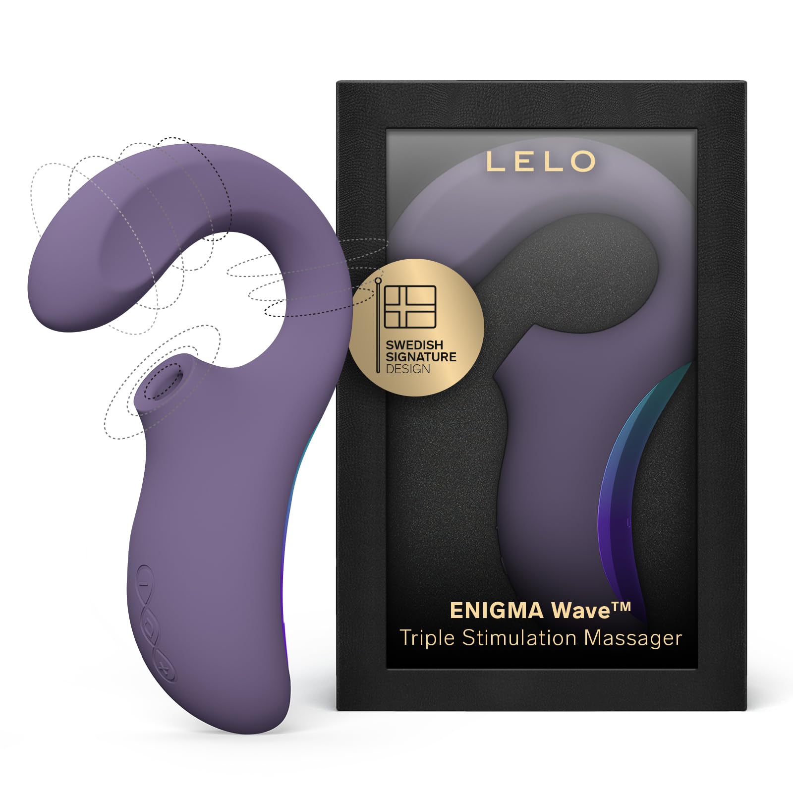 LELO Enigma Wave Triple Stimulation Wireless Vibrator for Women - Clit Sucking & G-Spot Vibrator with WaveMotion Technology, 8 Vibration Modes & Triple Motors - Purple Sex Toy for Couples Play & Solo Pleasure