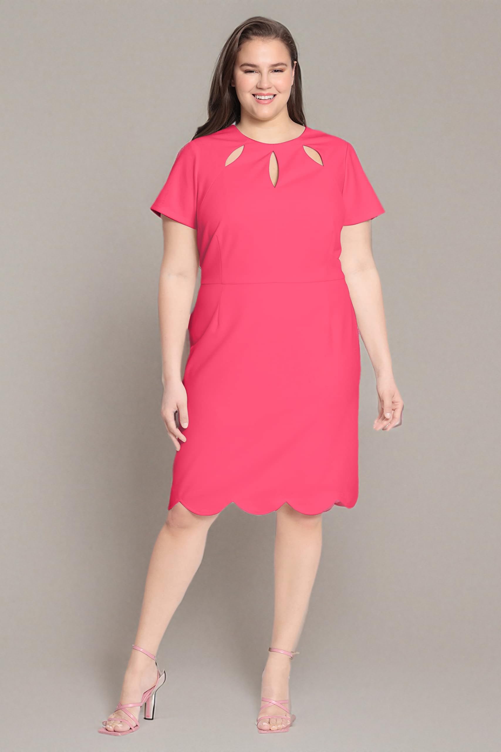 Maggy London Women's Scuba Crepe Dress - Keyhole Neck for Evening Events