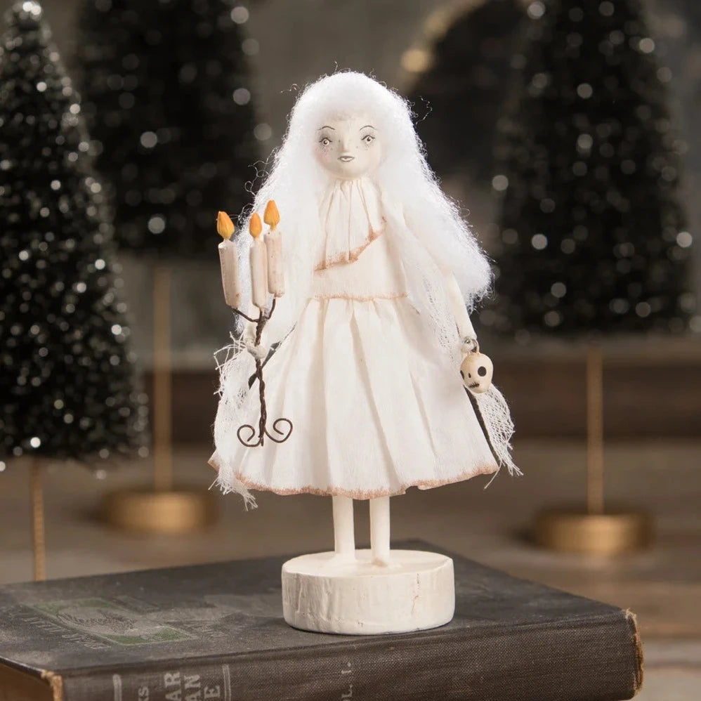 Bethany Lowe Designs Ghostie Girl With Candelabra - Spooky Halloween Decor for Home, Party & Haunted House Decorations