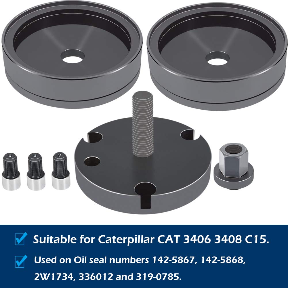 CAT 3406 3408 C-15 Diesel Engine Crankshaft Seal & Wear Sleeve Installer Tool Kit - Front & Rear Seal Driver Set for Heavy Duty Truck & Equipment Maintenance