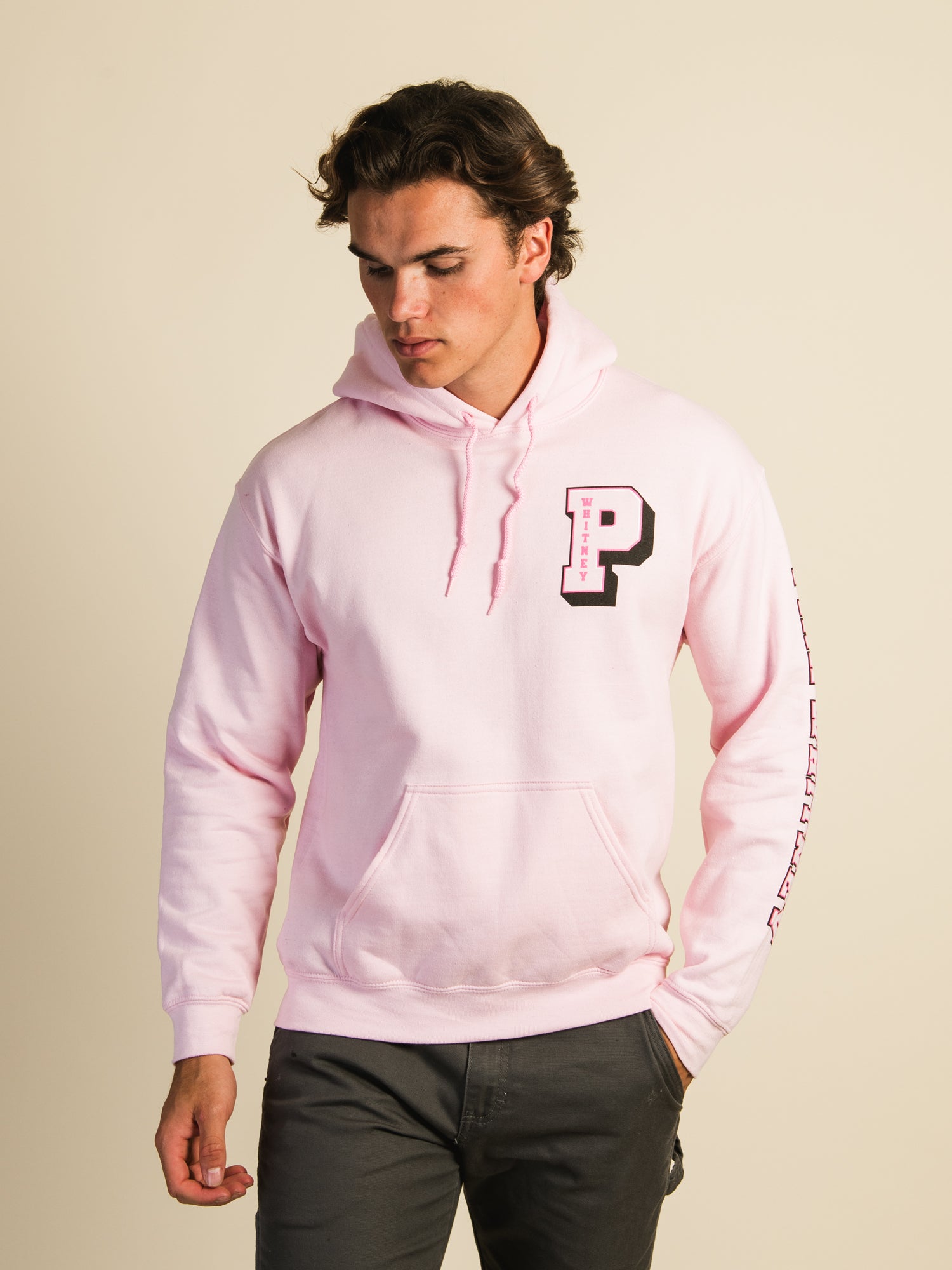 Barstool Sports Pink Whitney Varsity Hoodie - Men's & Women's Pullover Sweatshirt for Casual Wear, Game Day & Fan Apparel