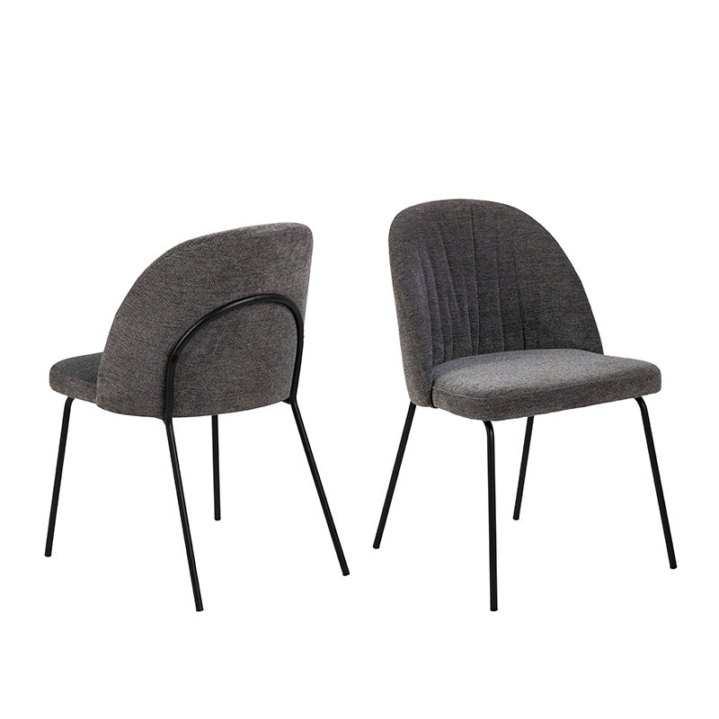 MILANI Modern Dining Chair - Anthracite Grey Upholstered Seat for Kitchen, Dining Room & Office - Comfortable & Stylish Home Furniture