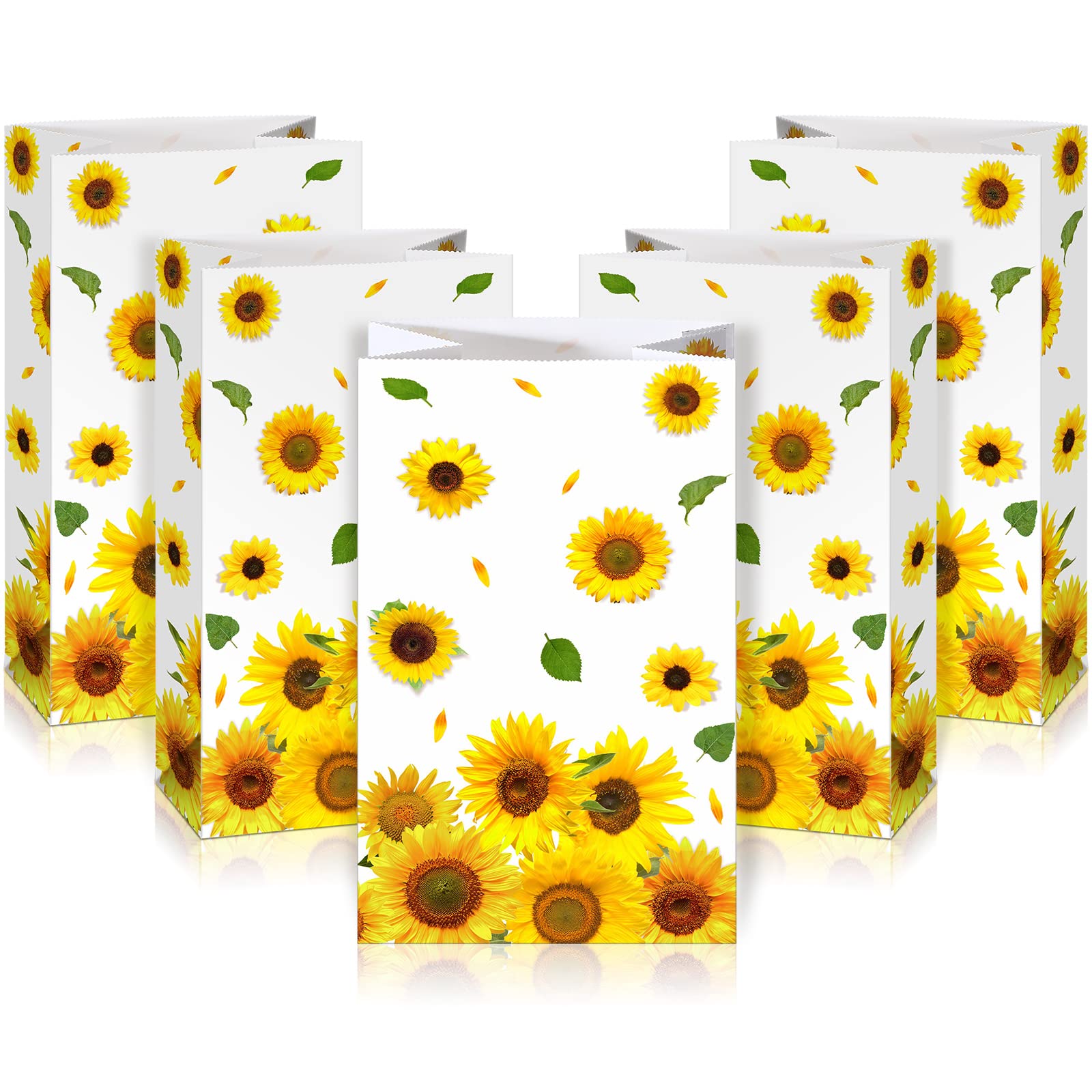 28-Piece Sunflower Party Favor Bags - Bulk Sunflower Treat Bags for Candy, Gifts & Goodies - Perfect for Birthday Parties, Baby Showers, Weddings & Special Events (8.3