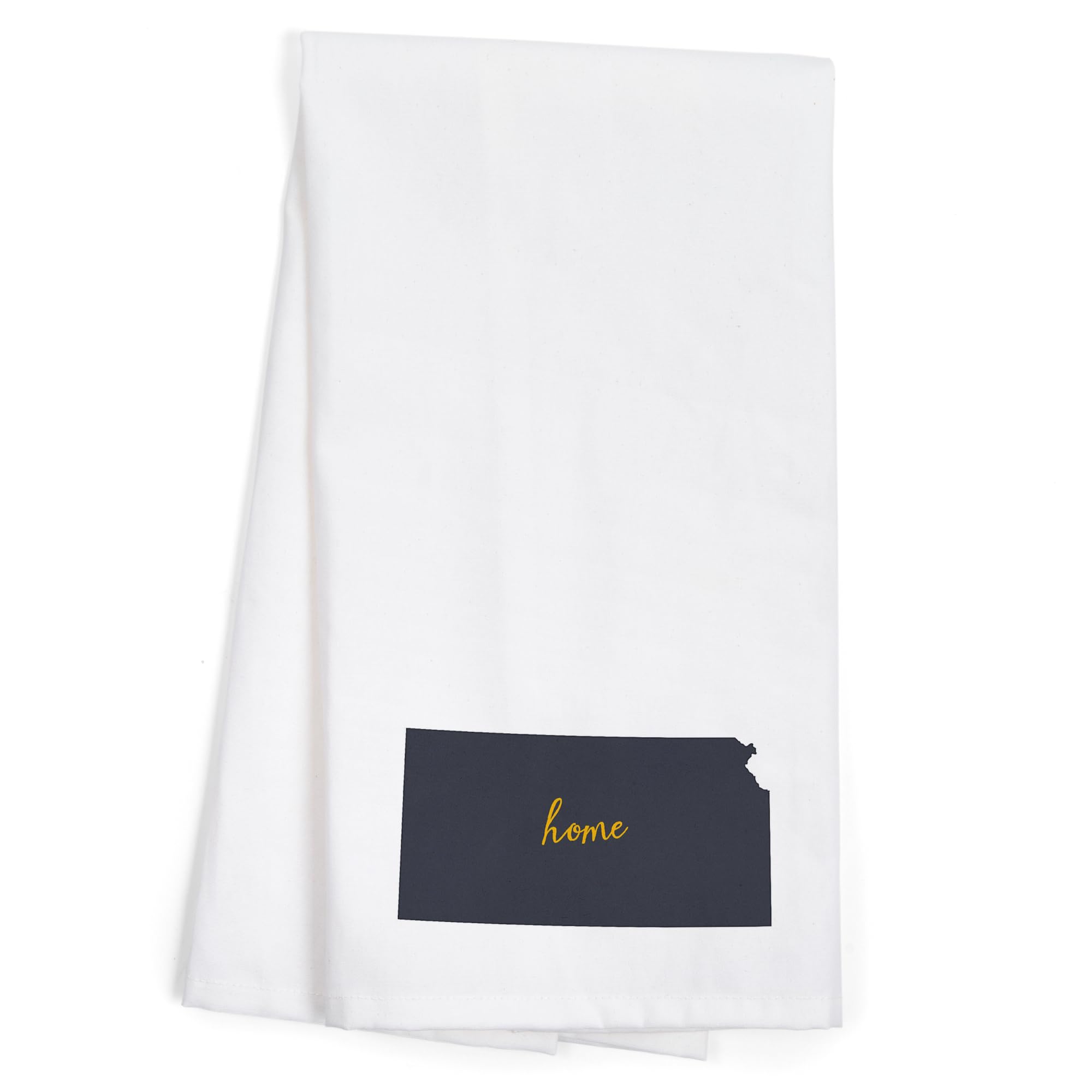 Lantern Press Kansas Home State Gray on White 100% Cotton Tea Towel - Decorative Hand Towel for Kitchen, Bathroom & Home Decor - Perfect for Dish Drying, Gift Giving and Farmhouse Style Decor