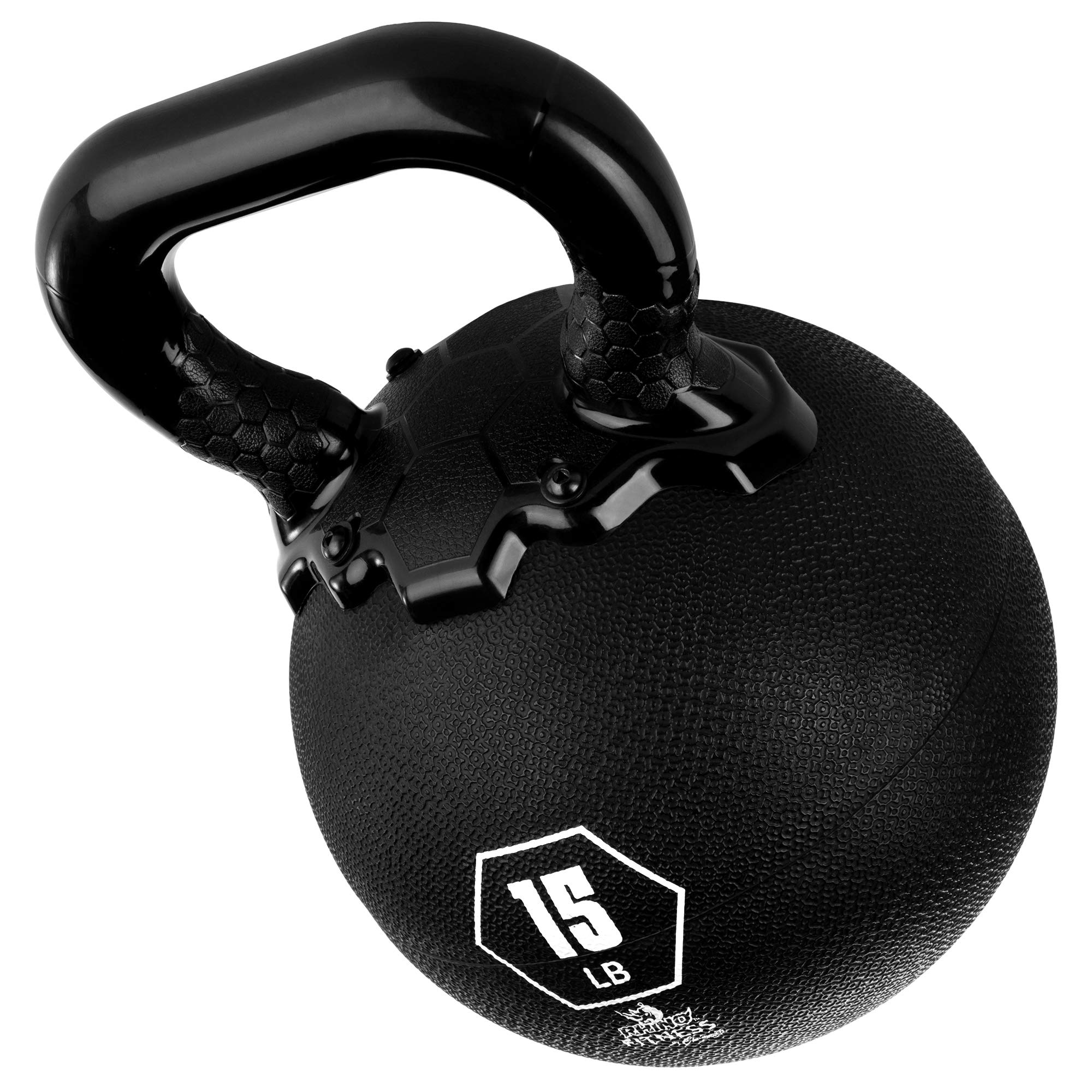 Champion Sports Rhino Kettlebell Rubber Weights - Premium Strength Training Equipment for Home Gym, CrossFit & Functional Fitness - Multiple Weights Available (5-50 lbs) - Durable Black Rubber Coating for Floor Protection & Noise Reduction