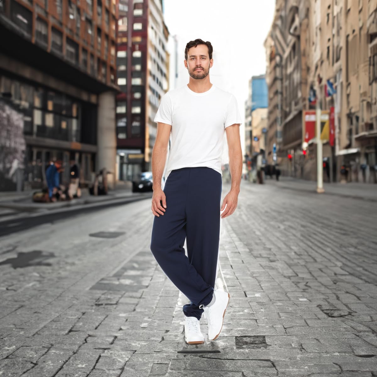 BILLIONHATS 12 Pack Men's Jogger Sweatpants - Comfortable Bulk Wholesale Joggers for Men, Homeless Shelter Donations | Perfect for Gym, Lounge & Charity Events