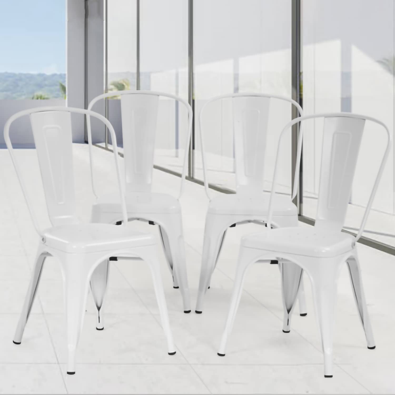 4 Pack Metal Dining Chairs - 18