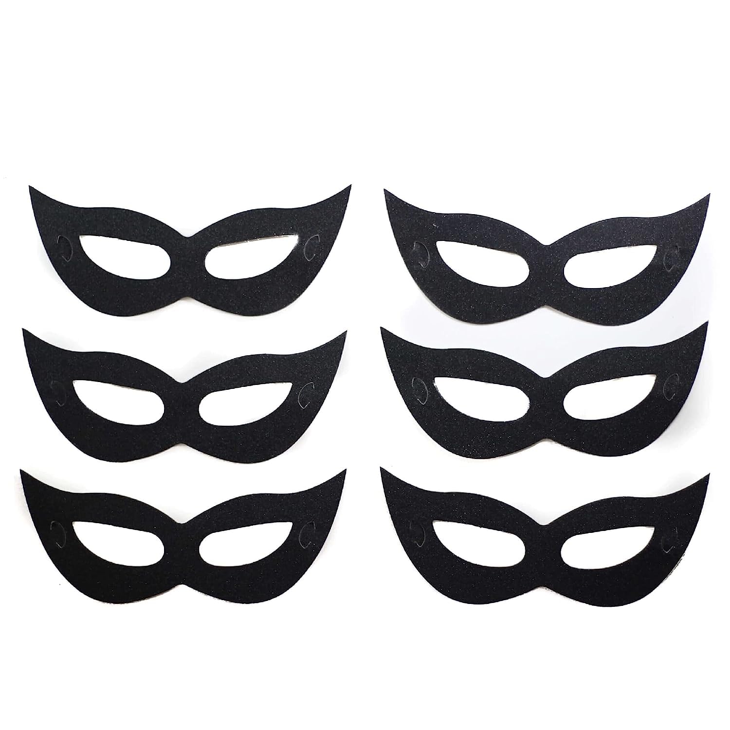 Black Paper Masquerade Eye Mask - 6 Pack for Halloween Party, Costume Accessories & Sleep Mask