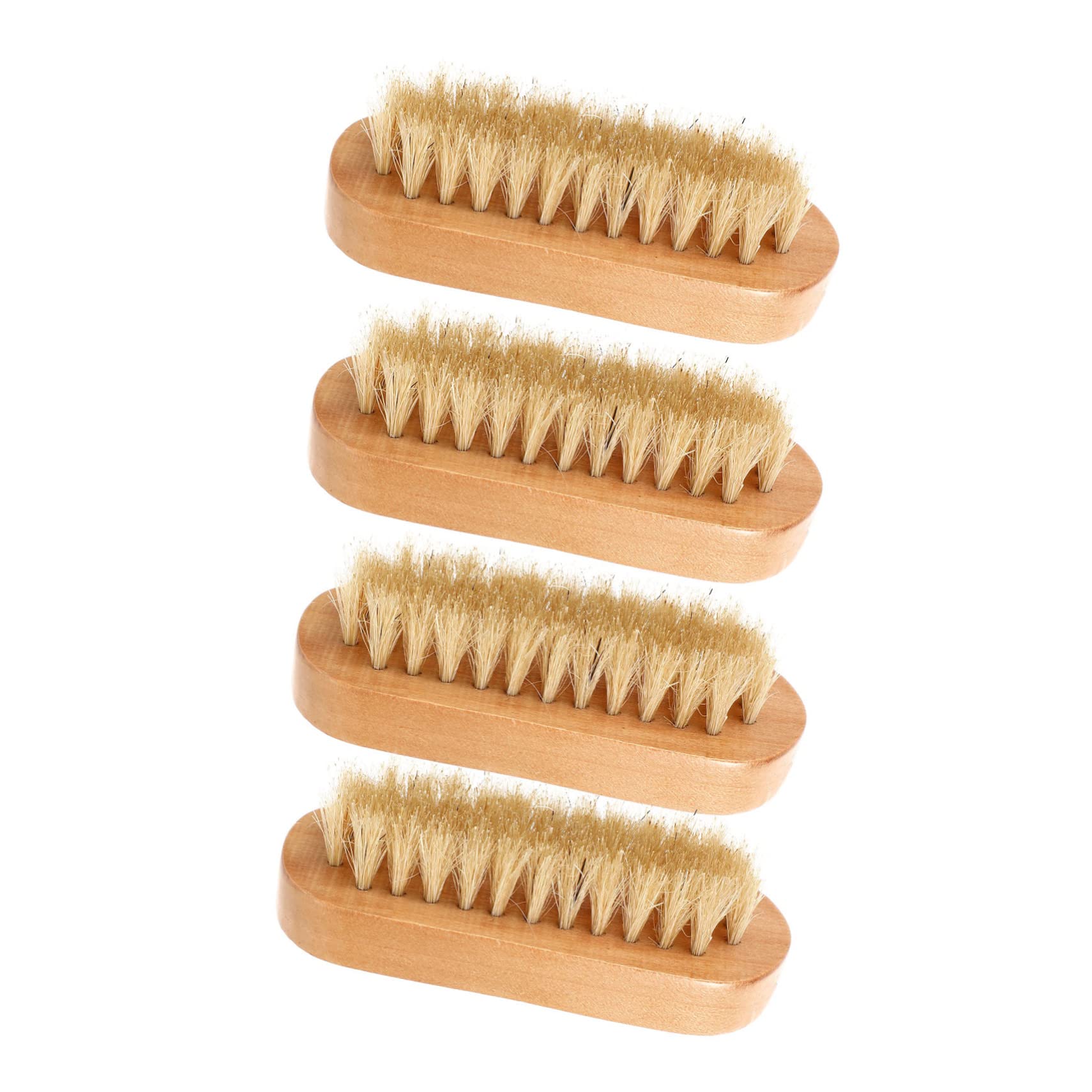 Uonlytech 4pcs Wooden Nail Brush Set - Double Sided Manicure & Pedicure Brushes for Toe Cleaning, Nail Care & Fingernail Scrubber - Perfect for Home Salon, Spa & Professional Nail Care