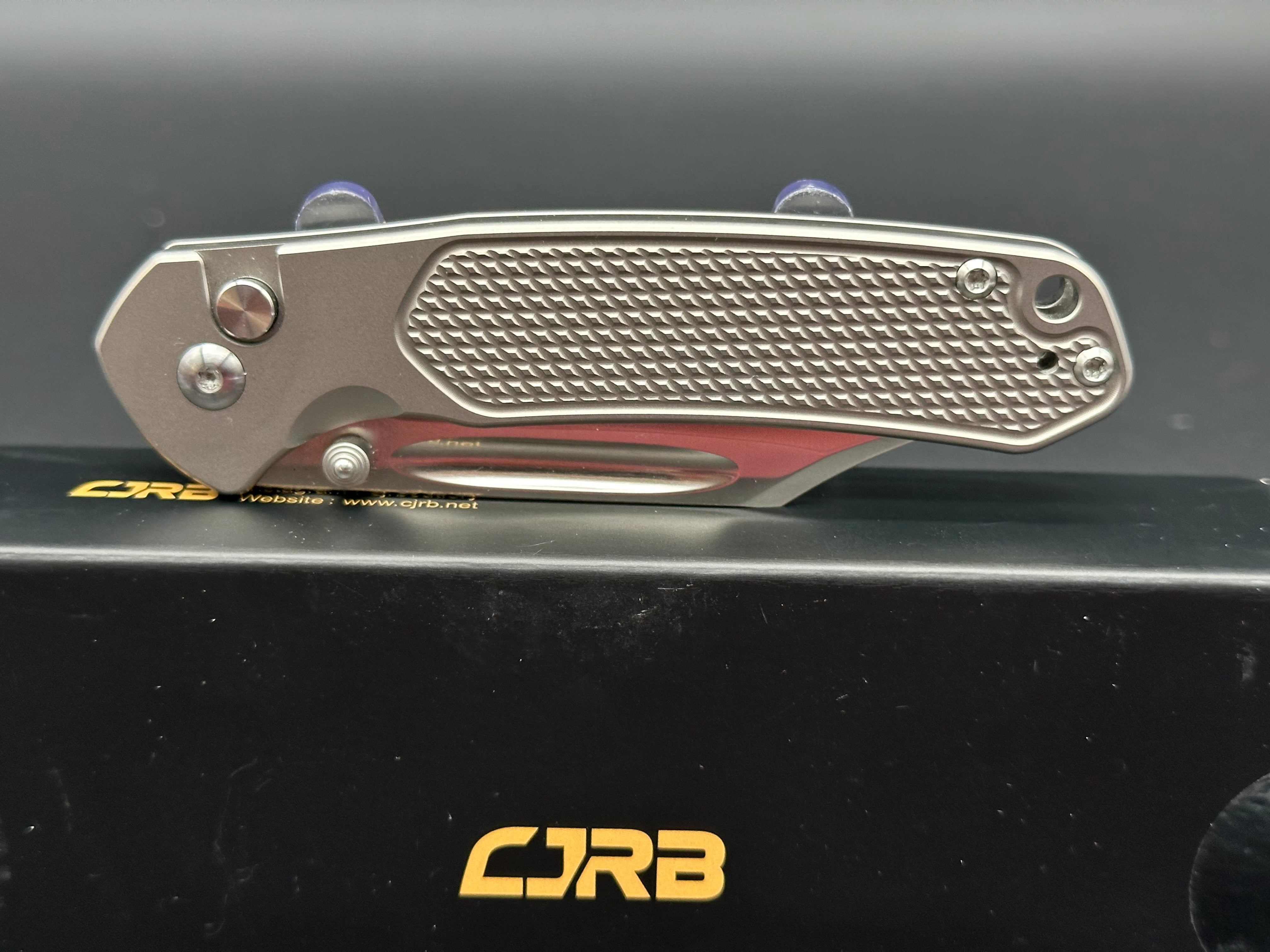 CJRB Pyrite Titanium S90V Folding Knife - Premium EDC Pocket Knife for Outdoor, Camping, Hiking & Everyday Carry
