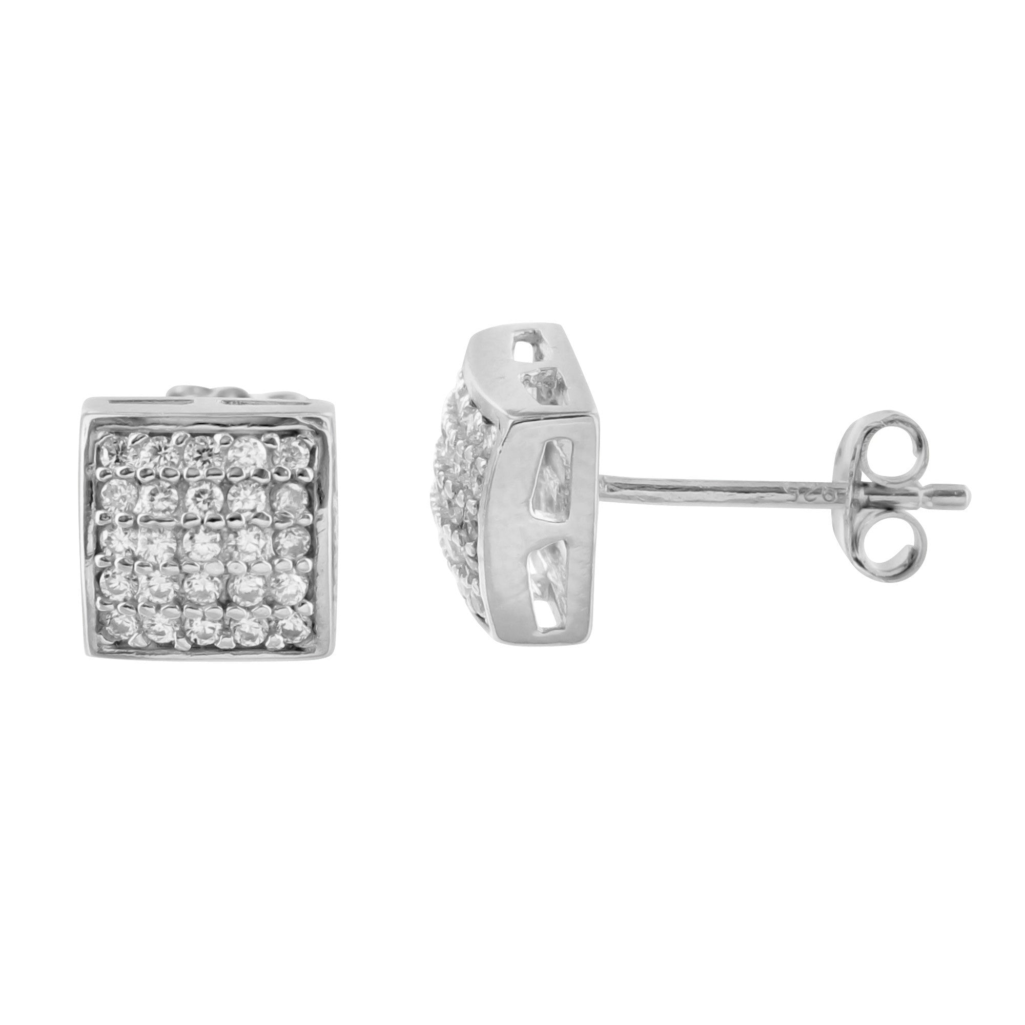 925 Sterling Silver White Gold Plated Cubic Zirconia Stud Earrings for Women - Elegant Gift for Birthday, Anniversary & Special Occasions