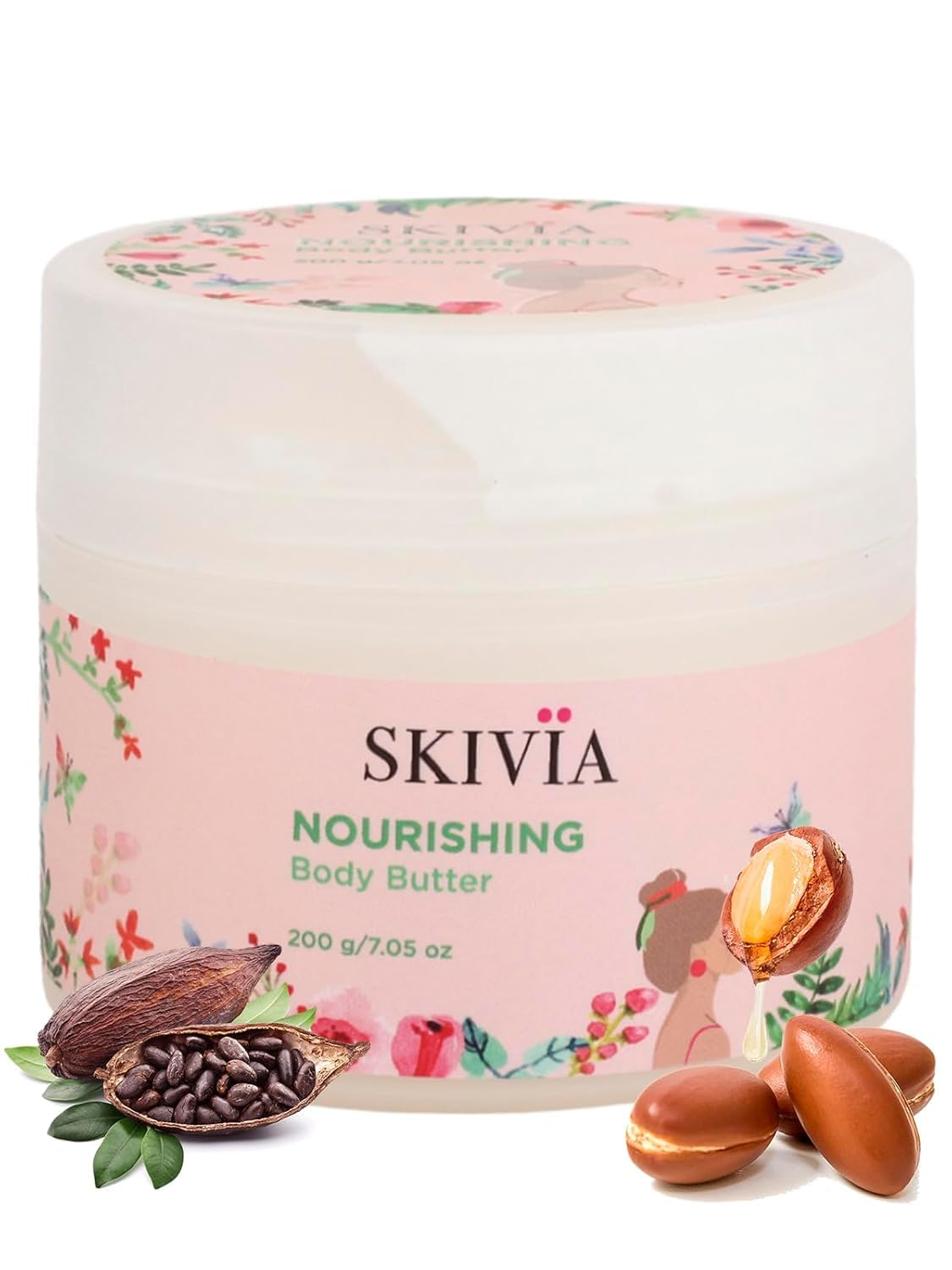 Nourishing Body Butter with Cacao, Argan Oil & Cucumber - 200g | Deep Hydration & Moisture for Dry Skin | All Skin Types | Unisex | Perfect for Winter Skincare & Post-Shave Care