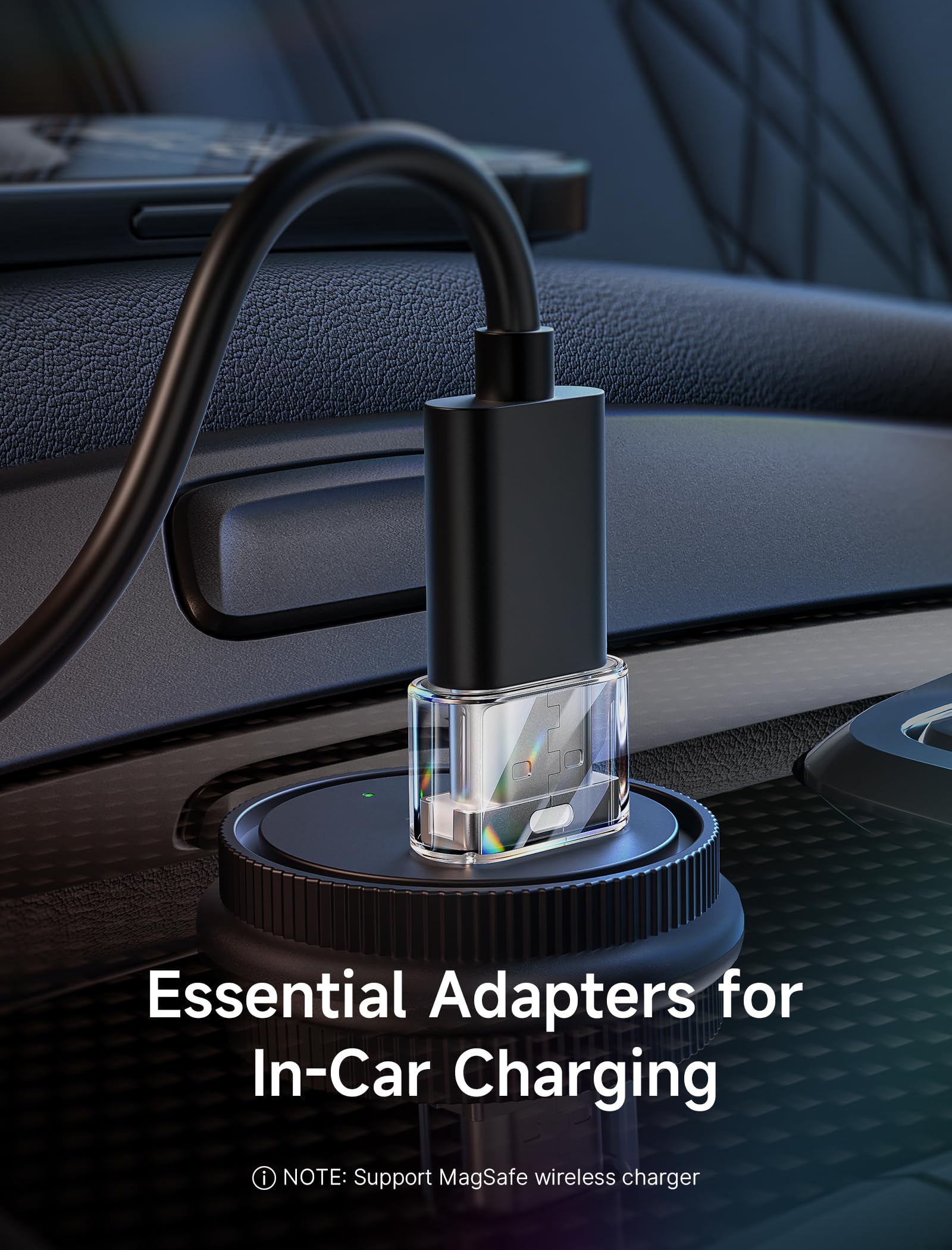 JSAUX USB C Female to USB Male Adapter 4-Pack - 3.1A Fast Charging Converter for iPhone 16/15/14/13 Pro Max, Apple Watch, Samsung Galaxy S24/S23 - Compatible with CarPlay & Android Auto - Crystal Clear Design for Home, Office & Travel Charging