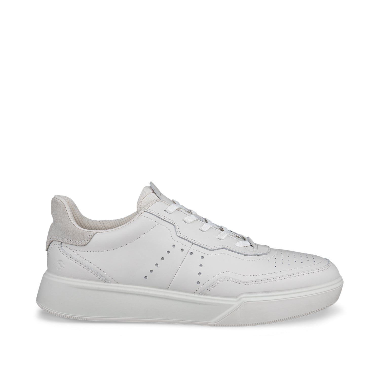 ECCO Men's Street Court M Sneakers - White/Shadow White | Comfortable Casual Shoes for Walking, Travel & Everyday Wear