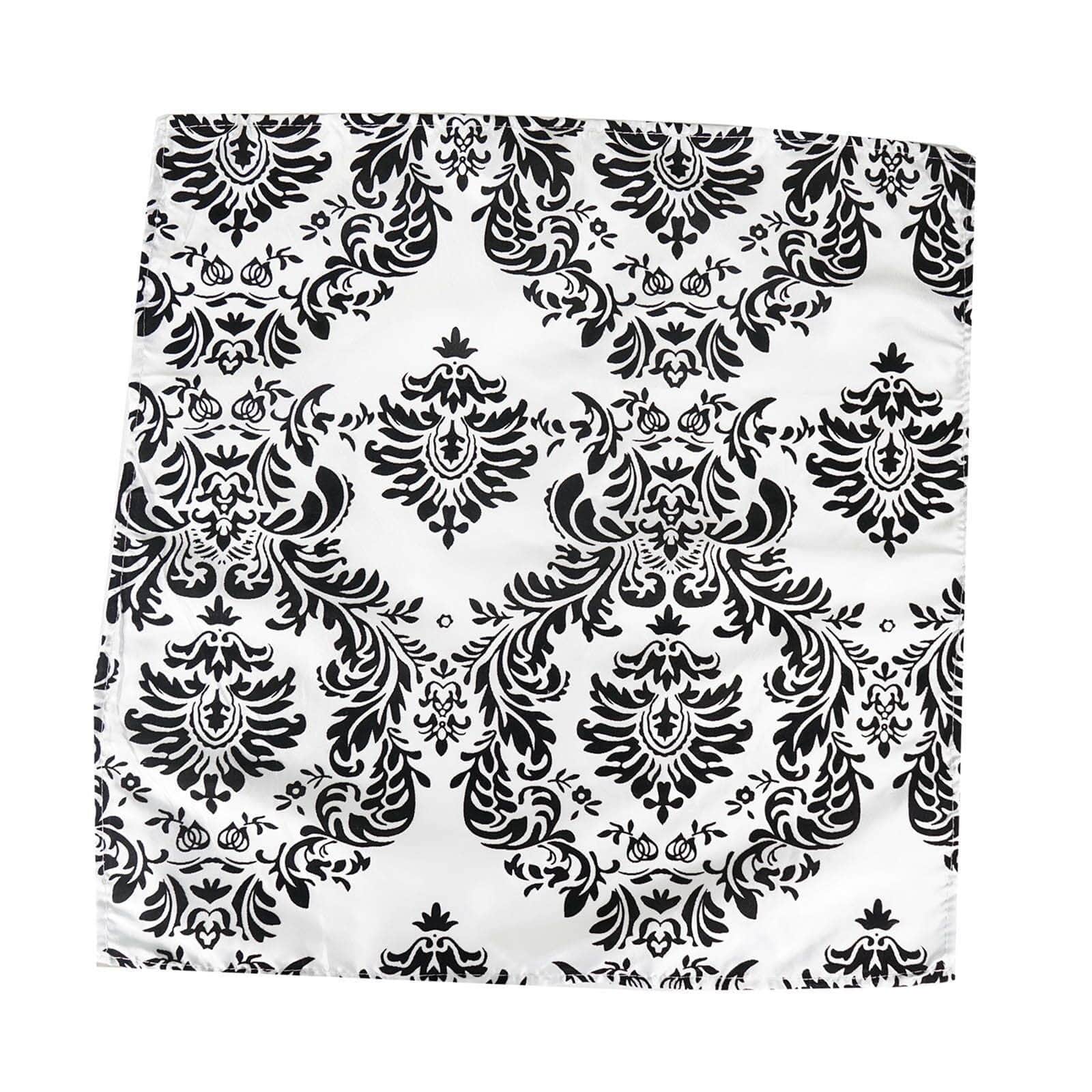 5 Pack 20x20 Inch Damask Flocking Napkins - Elegant Dinner Party, Wedding, and Holiday Table Decor