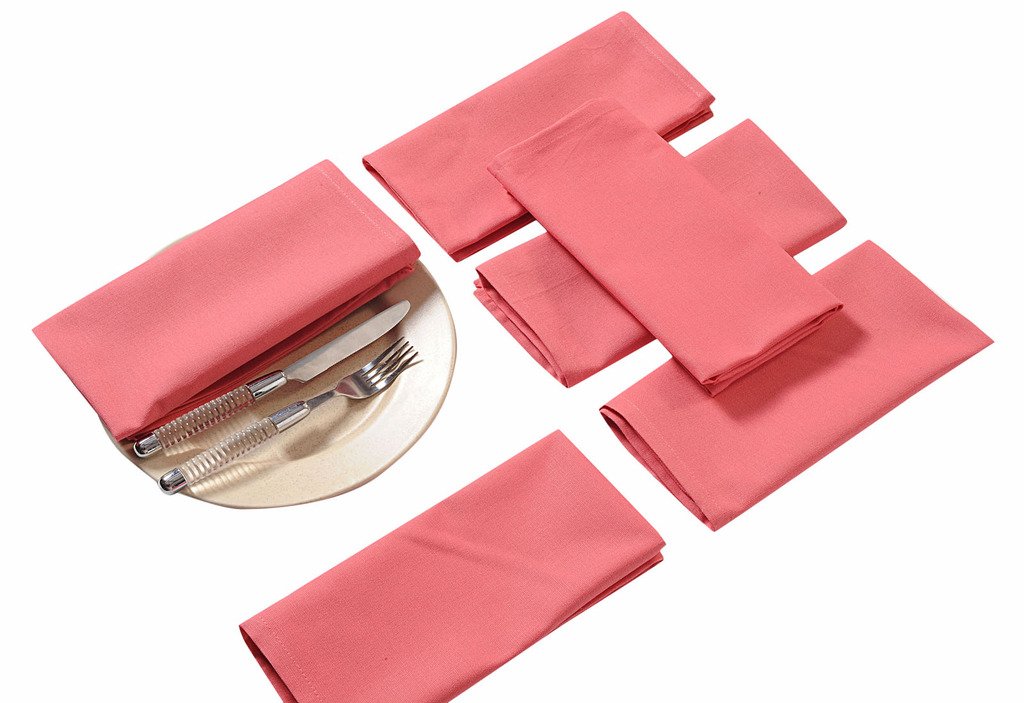 Premium YUGA 100% Cotton Plain Dinner Napkins Set - 6 Pack 17x17 Inches White Table Linen for Fine Dining, Wedding, Restaurant & Formal Occasions