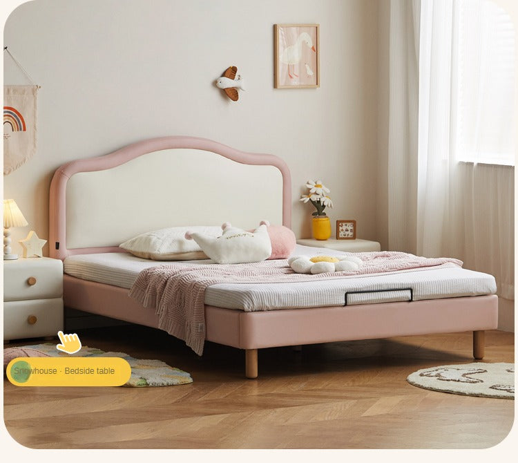 Organic Leather Kids Soft Cloud Bed - Ultra Comfortable & Hypoallergenic Toddler Bed for Nursery, Bedroom, or Playroom - Perfect for Relaxation & Sweet Dreams