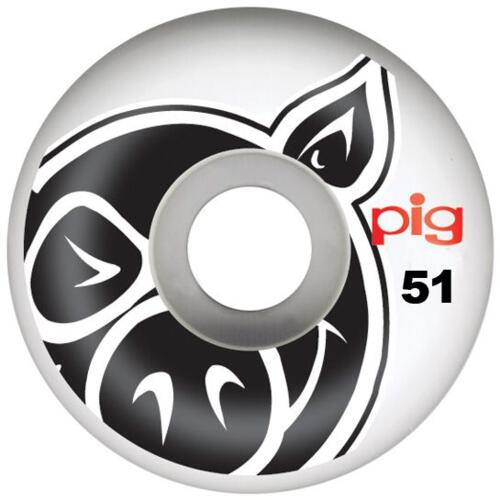PIG HEAD WHEELS 51MM - Premium Natural Prolines Skateboard Wheels for Smooth Riding & Street Skating | Perfect for Cruising, Tricks & Urban Commuting