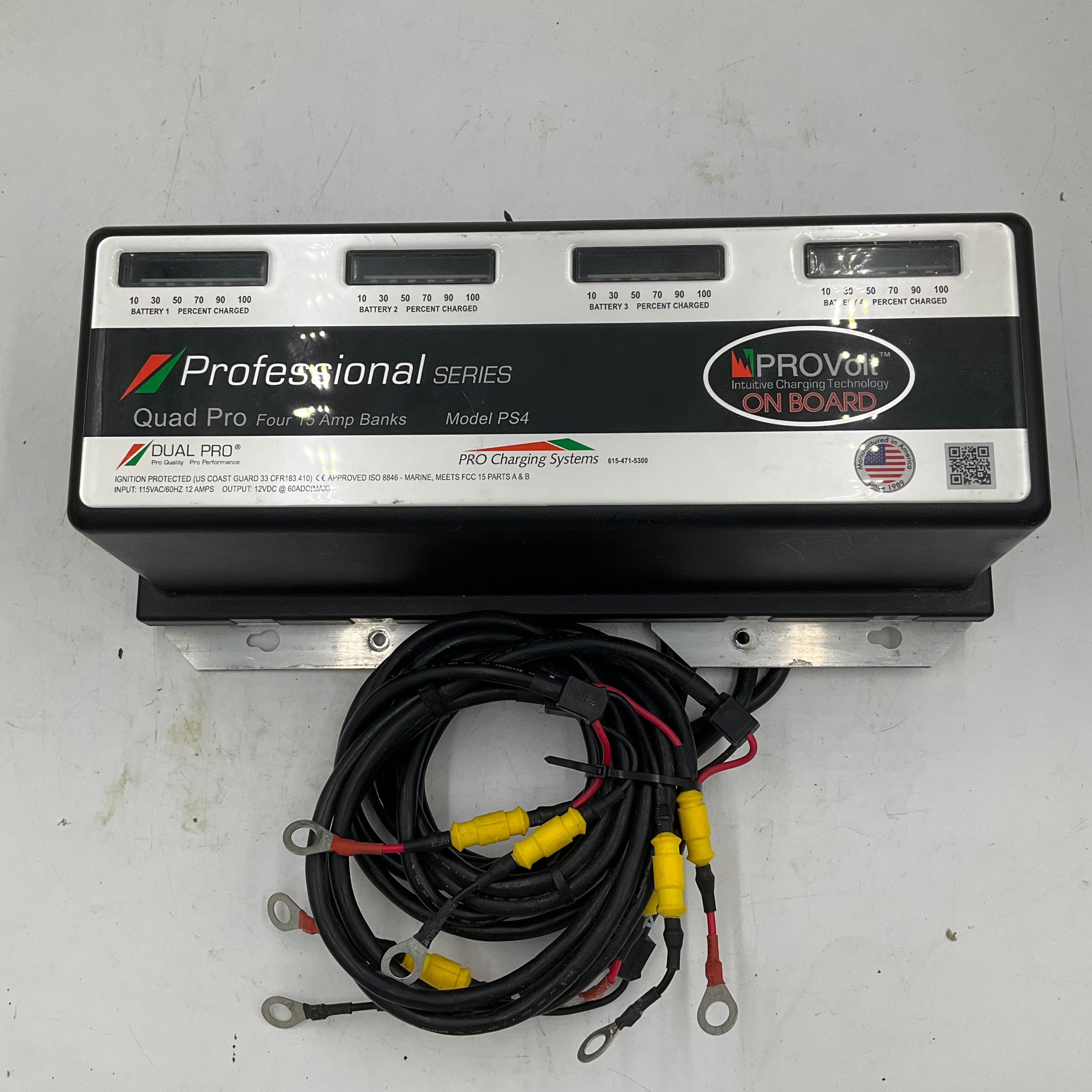 Dual Pro 4 Bank Battery Charger for Marine, RV & Powersports - Onboard Smart Charging System for Deep Cycle & AGM Batteries - Perfect for Boating, Camping & Off-Grid Power Supply
