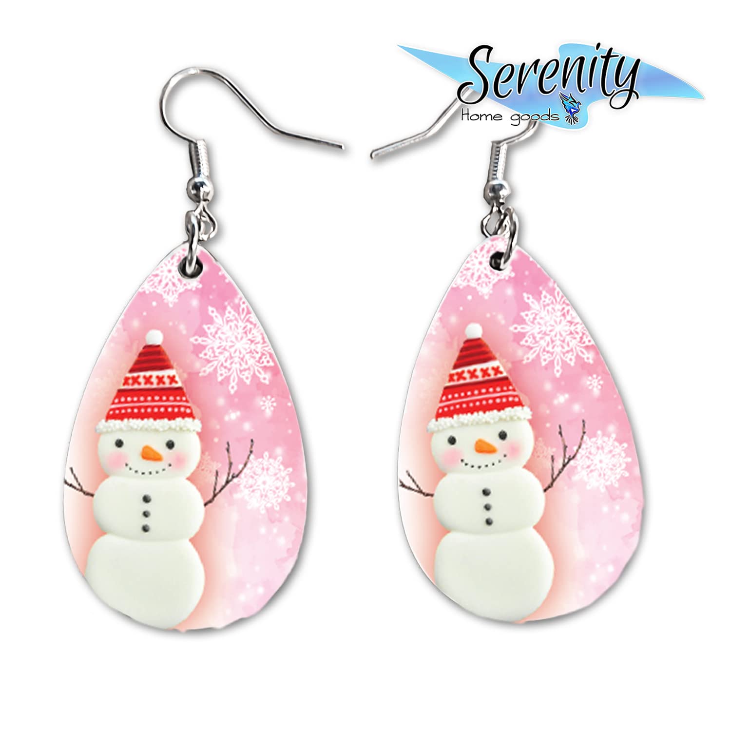 Cute Snowman Dangle Earrings Set - Lightweight Christmas Winter Jewelry for Women | Double-Sided Printed Holiday Accessories | Perfect for Xmas Parties, Gift Exchange & Winter Fashion