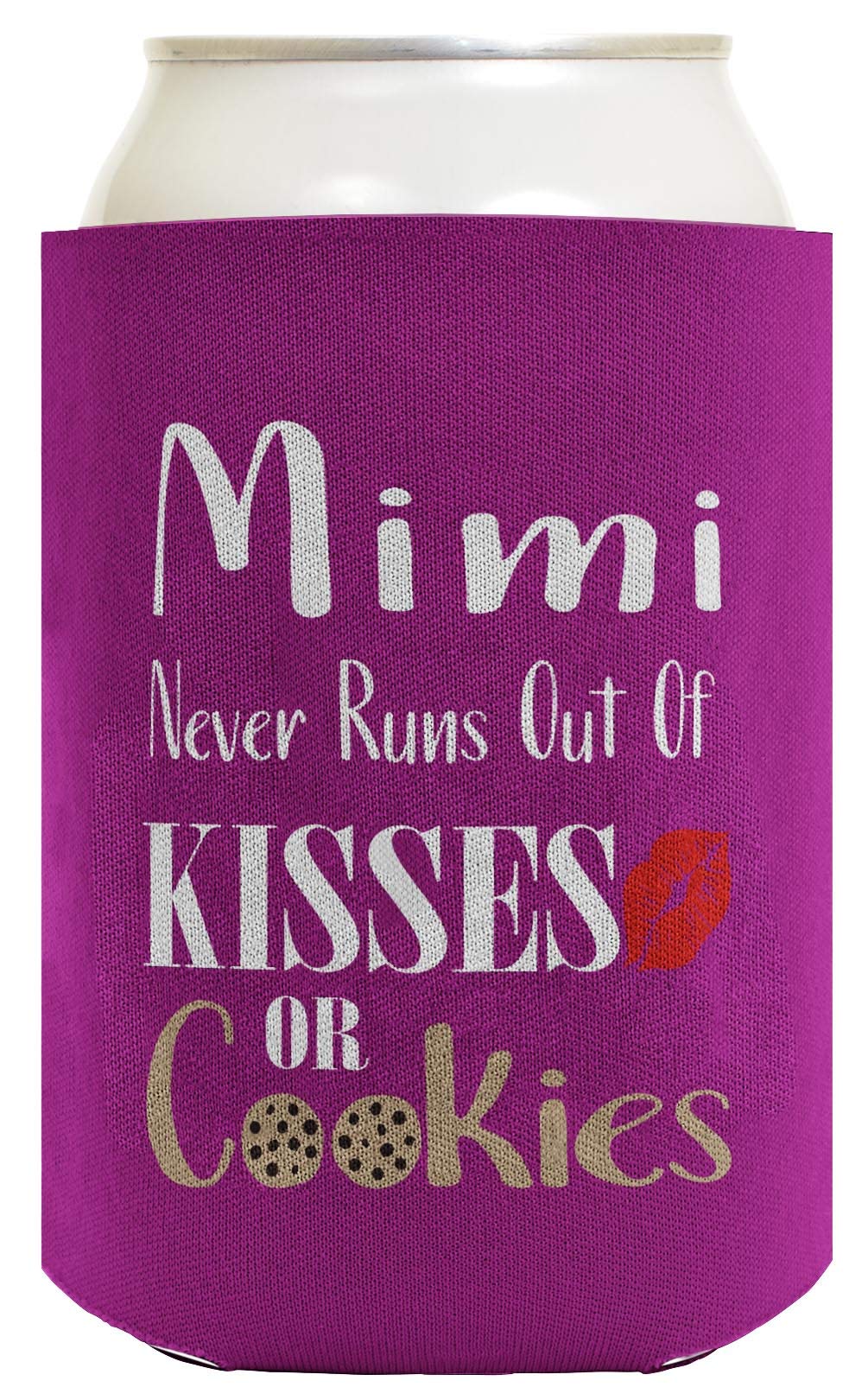 48-Pack Mimi Never Runs Out Of Kisses Or Cookies Drink Can Coolers - Perfect Gift for Grandma Mimi - Great for Family Gatherings, Picnics & Birthday Parties