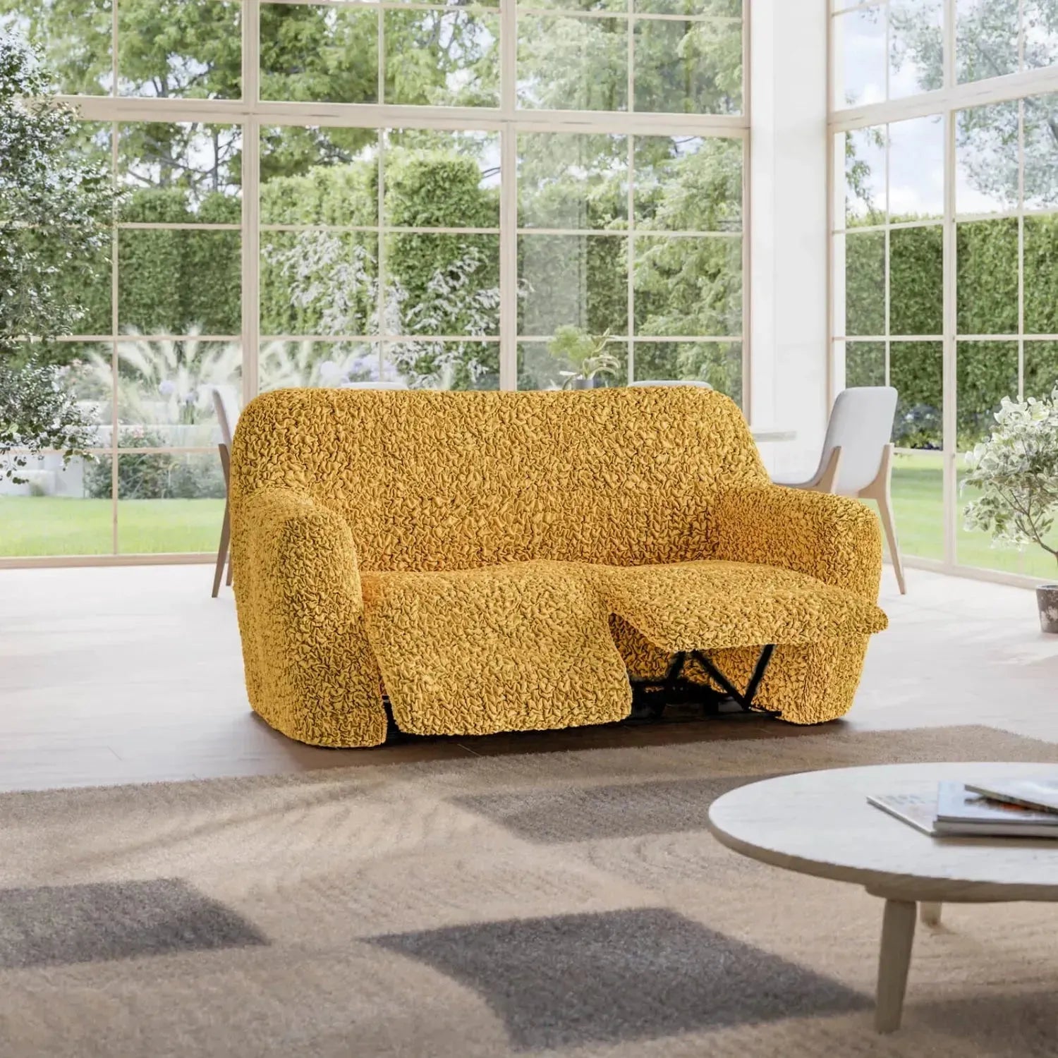2 Seater Recliner Slipcover - Premium Fuco Cotton Collection - Durable & Washable Sofa Cover for Living Room, Home Theater, and Family Room Protection
