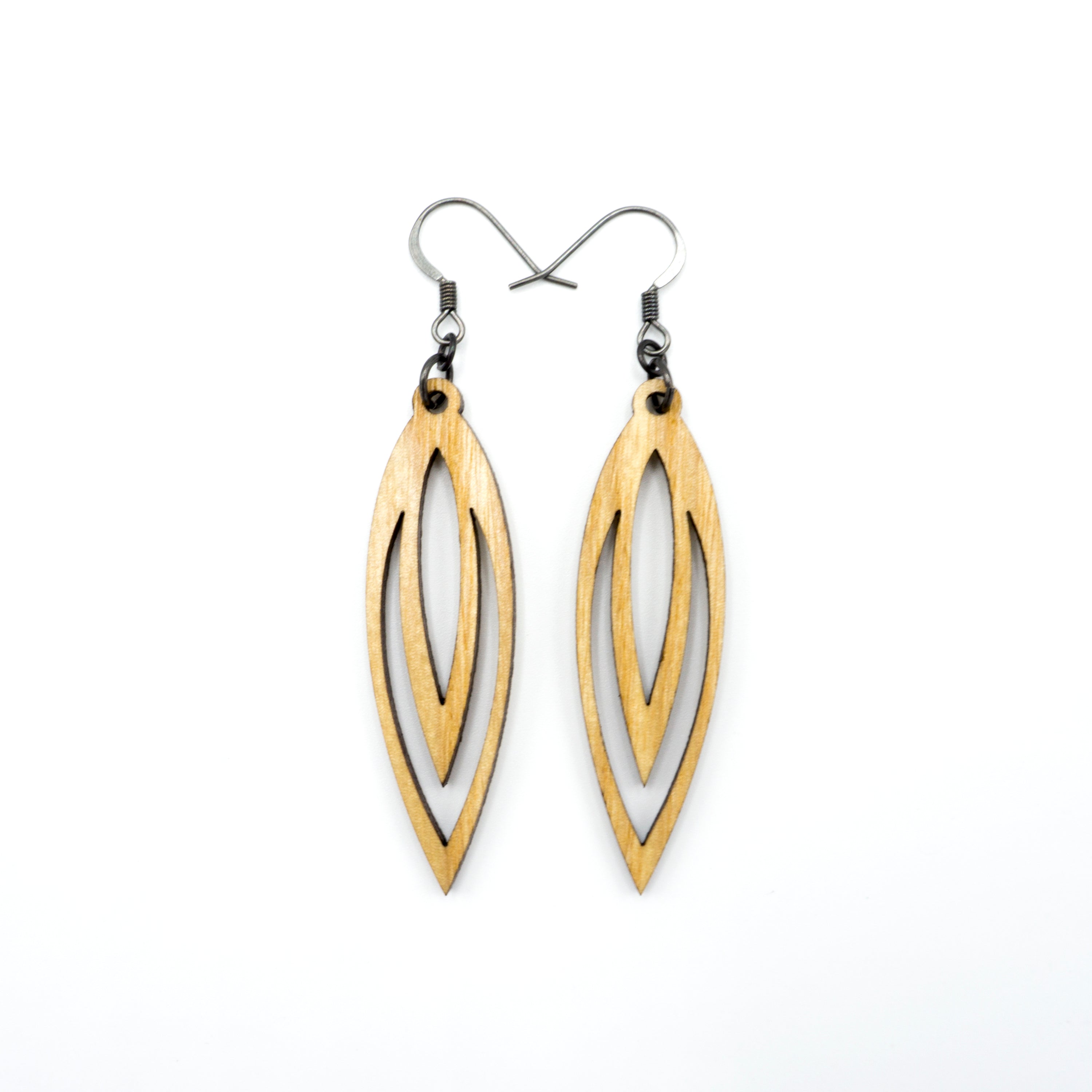 Totem 07 [S] Wooden Earrings - Handcrafted Ash Wood Dangle Earrings for Women | Boho Chic Jewelry for Everyday Wear & Special Occasions