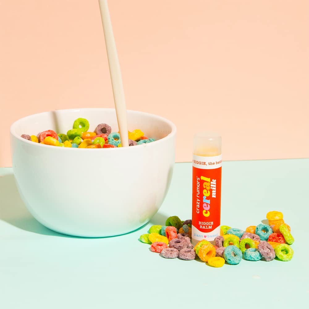 Crazy Rumors Biggie Cereal Milk Flavored Lip Balm - All Natural, Vegan & Moisturizing (0.6 oz, 4X Larger) for Dry Lips, Winter Care & Daily Nourishment - Perfect for School, Work & Outdoor Activities