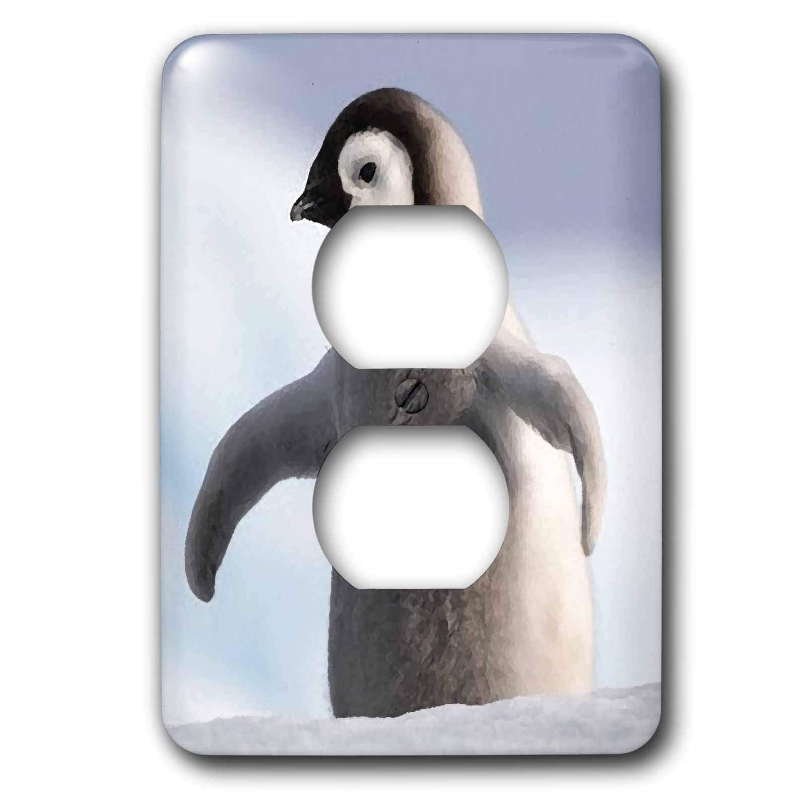 Baby Penguin 2 Outlet Cover - Child Proof Electrical Socket Protector for Home Safety - Nursery, Kids Room & Playroom Decor