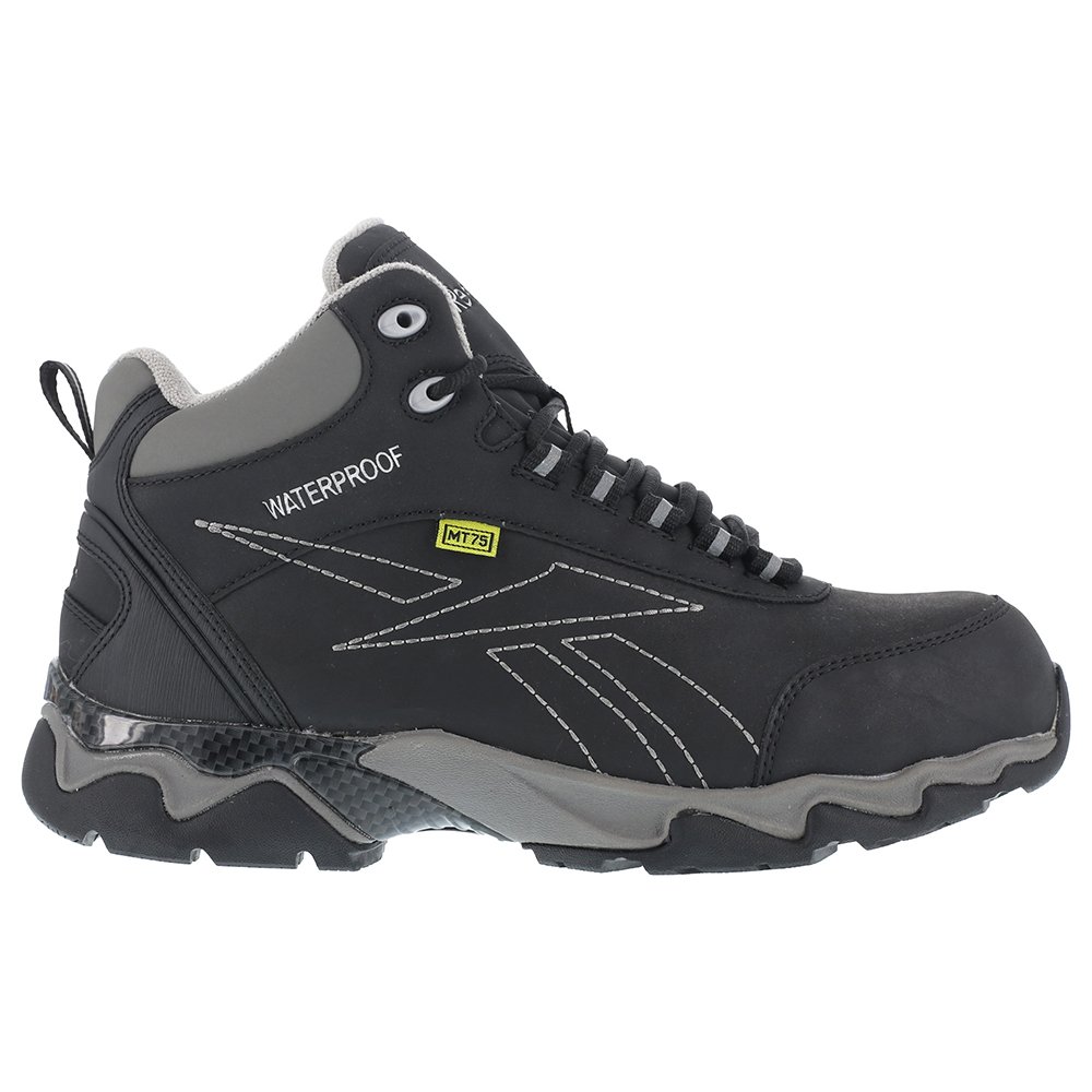 Reebok Women's 6-Inch Met Guard Work Boots - Black, Size 10.5 Medium | Steel Toe Safety Shoes for Construction, Warehouse & Outdoor Work